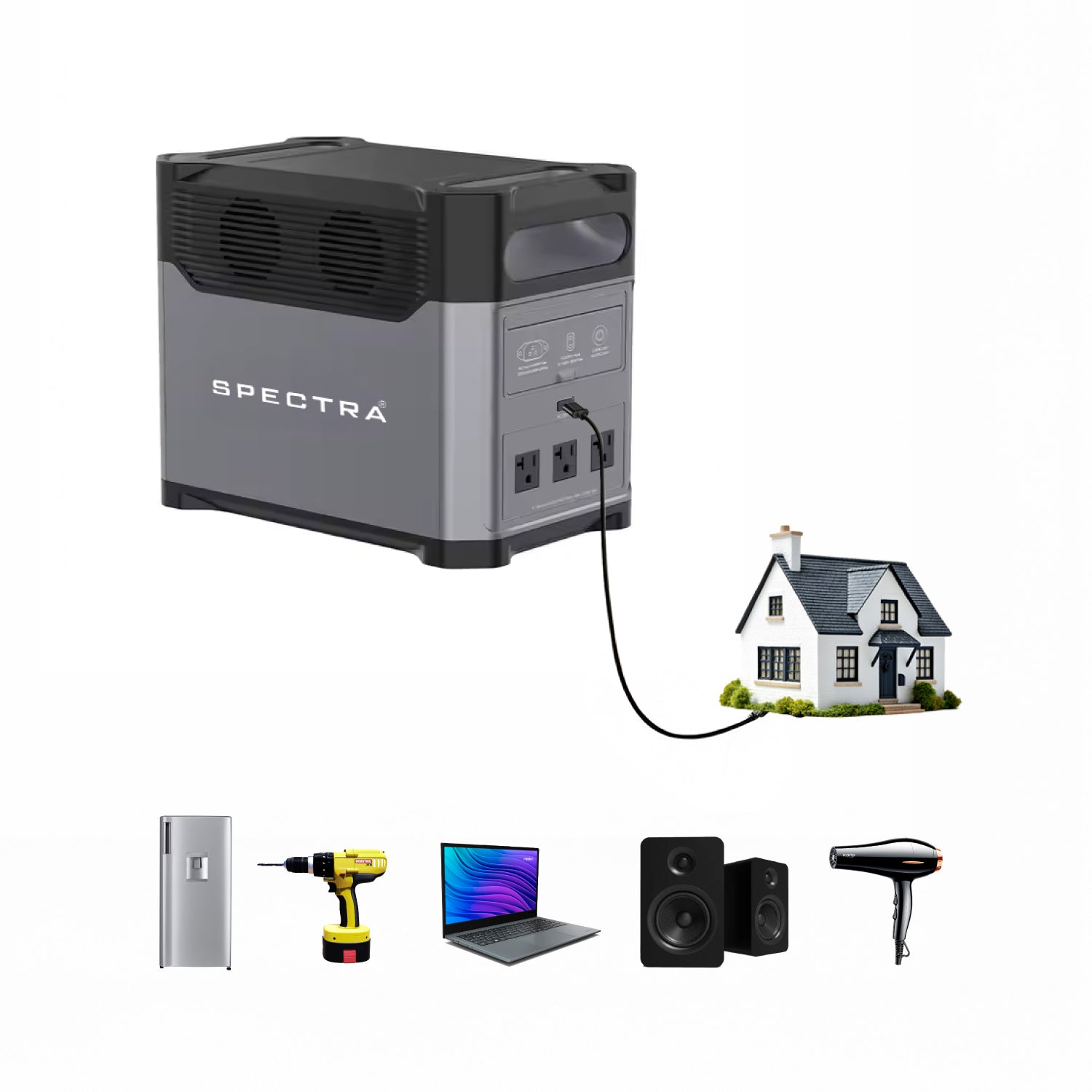 Estación de Energía Solar Spectra • Portátil Outdoor • 1024Wh/1200W • Recargable