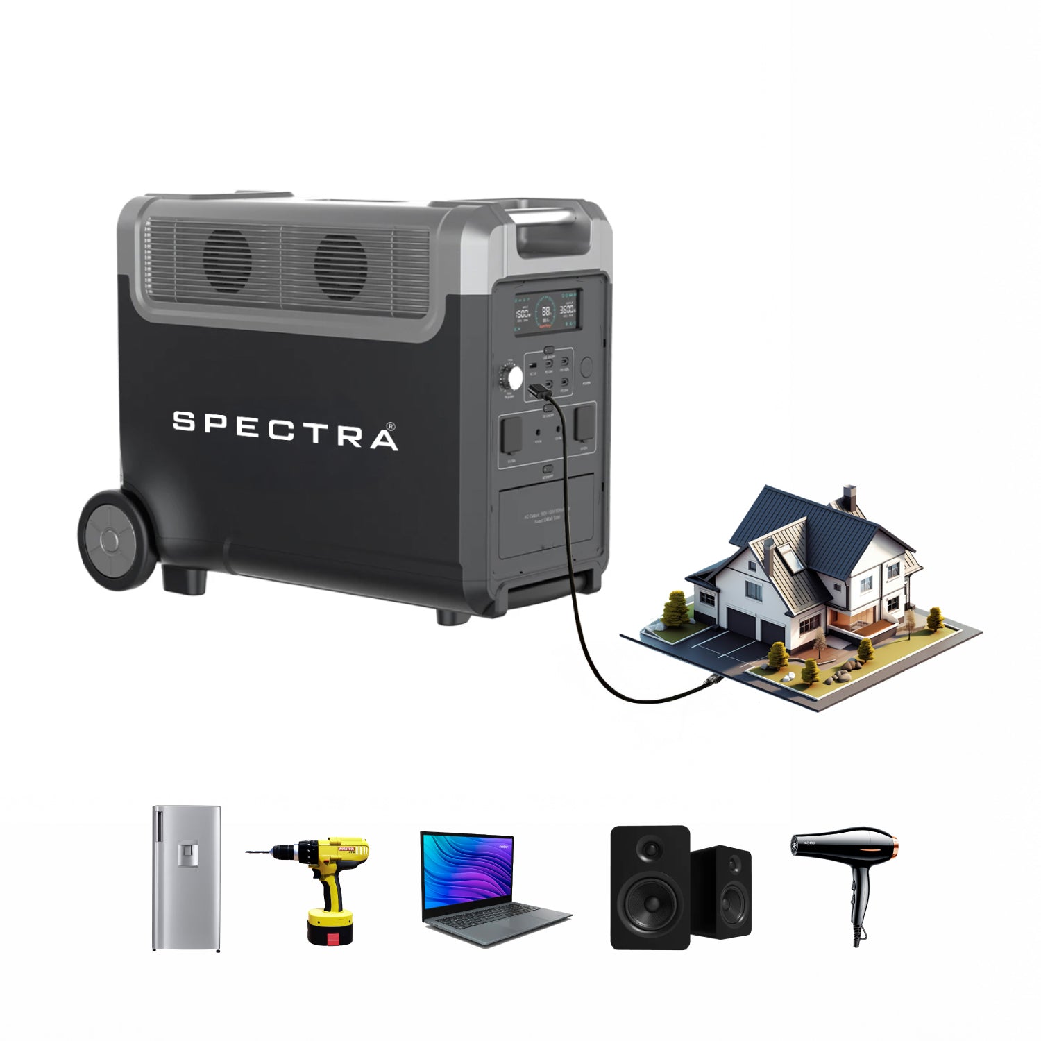 Estación de Energía Solar Spectra • Portátil Outdoor • 3840Wh/3600W • Recargable