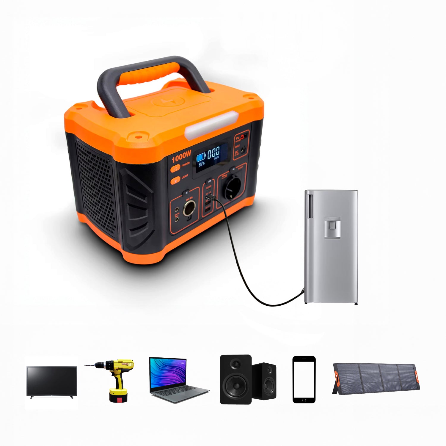 Estación de Energía Solar Portátil Outdoor • 1000W • Recargable
