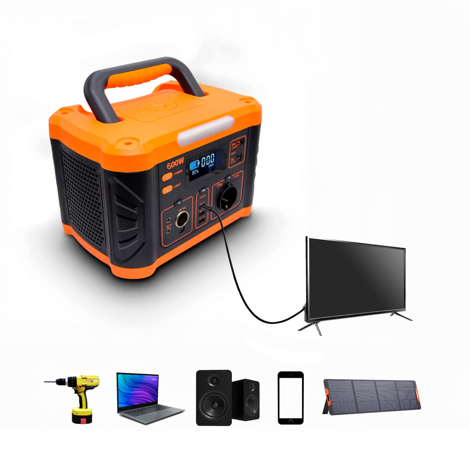 Estación de Energía Solar Portátil Outdoor • 600W • Recargable