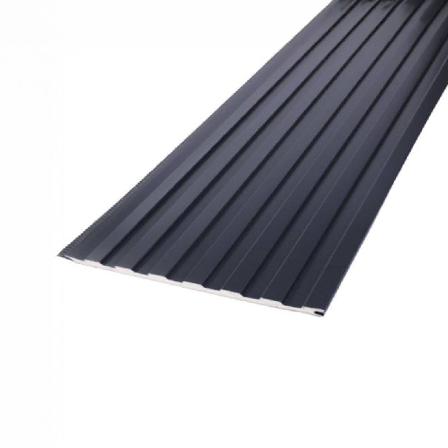 Revestimiento de Exterior Metal Siding • 290x38.3x1.6cm • Lineas delgadas • Negro • Pack 8 unidades