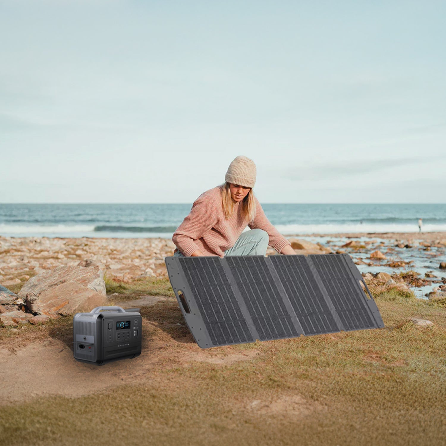 Panel Solar Portátil • 400W • Plegable • Soportes ajustables