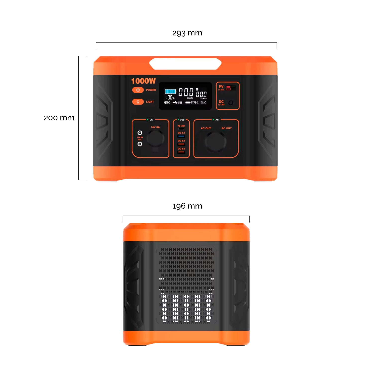 Estación de Energía Solar Portátil Outdoor • 1000W • Recargable
