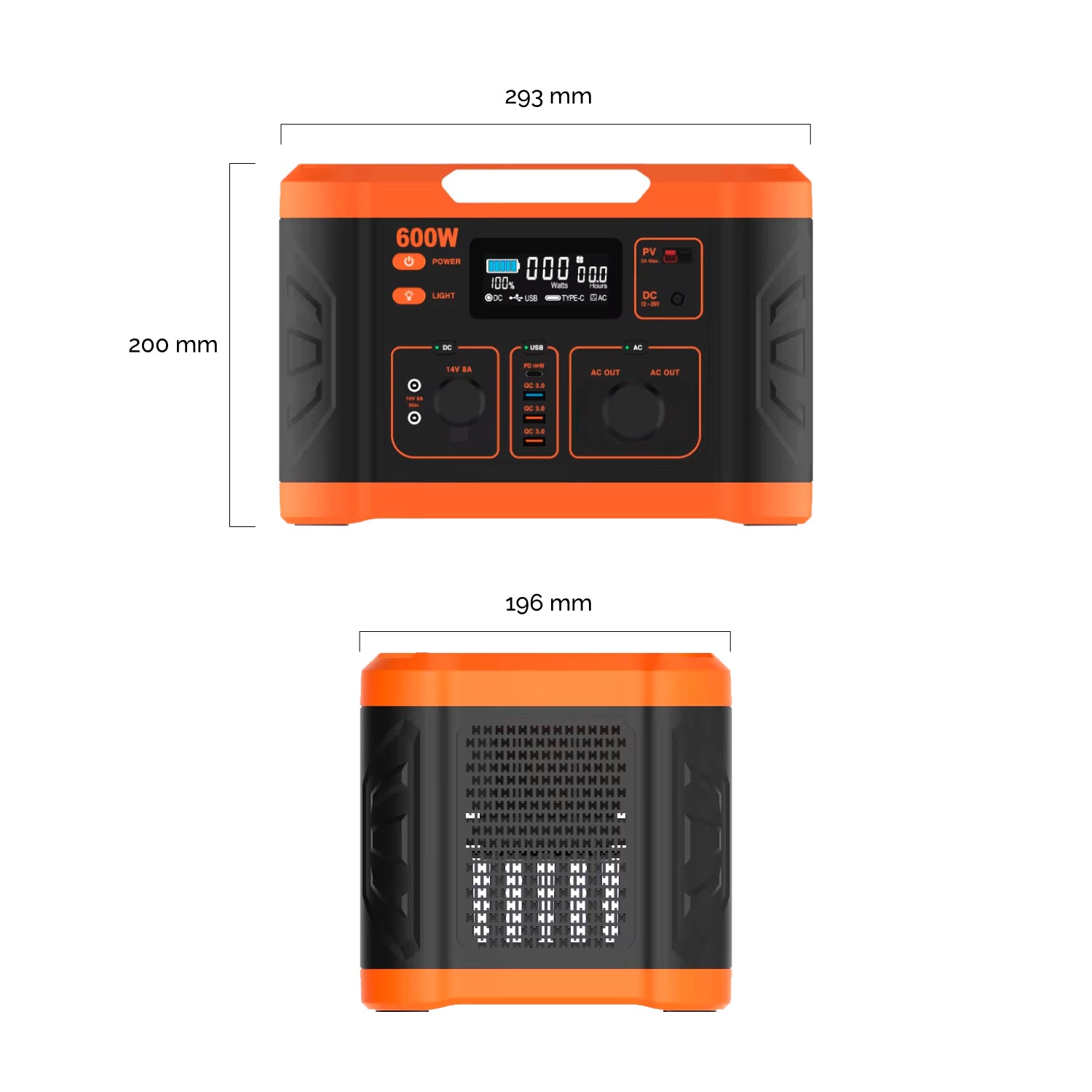 Estación de Energía Solar Portátil Outdoor • 600W • Recargable