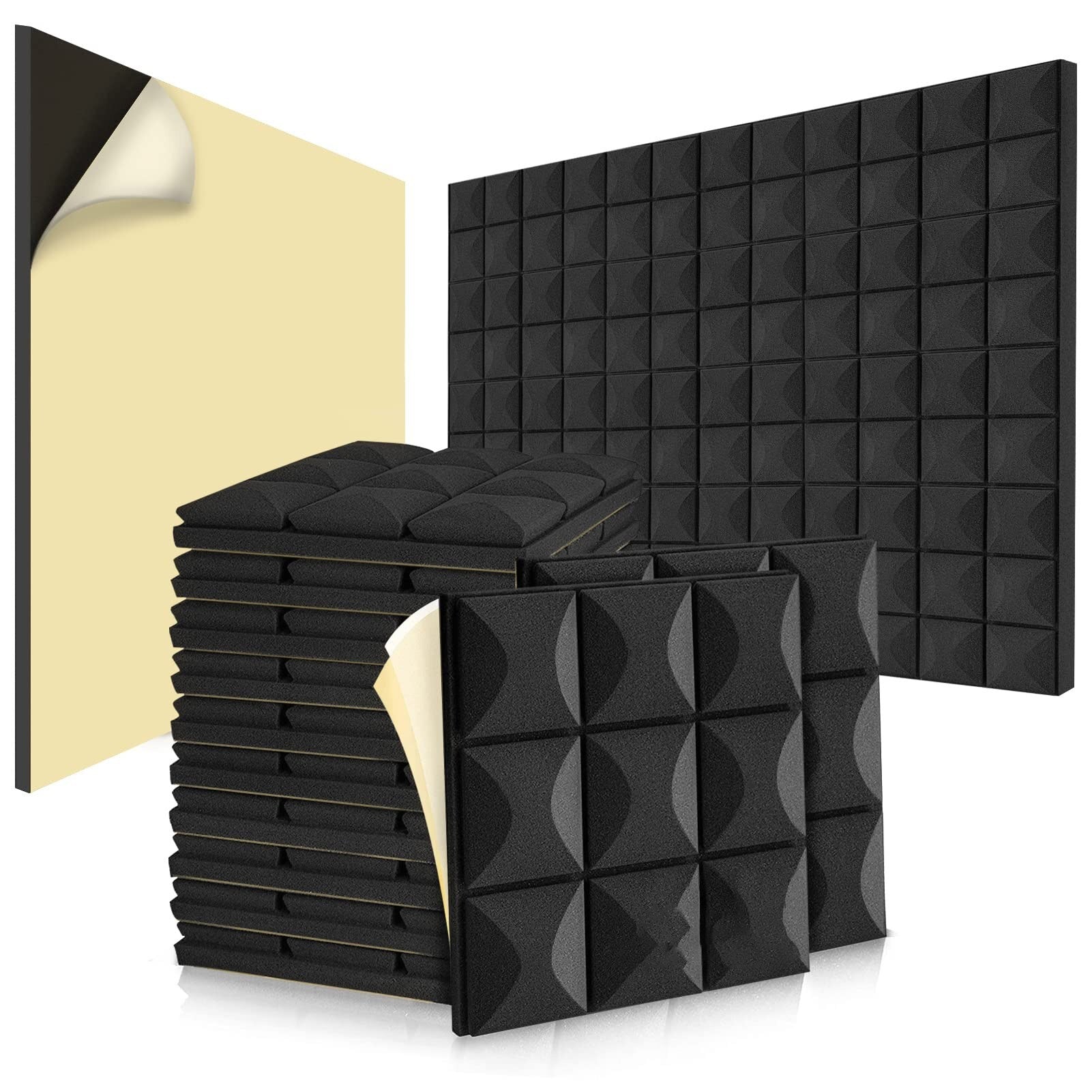 Panel Acústico Rombo • AutoAdhesivo • Pack X12 • 1 m2 • Gris