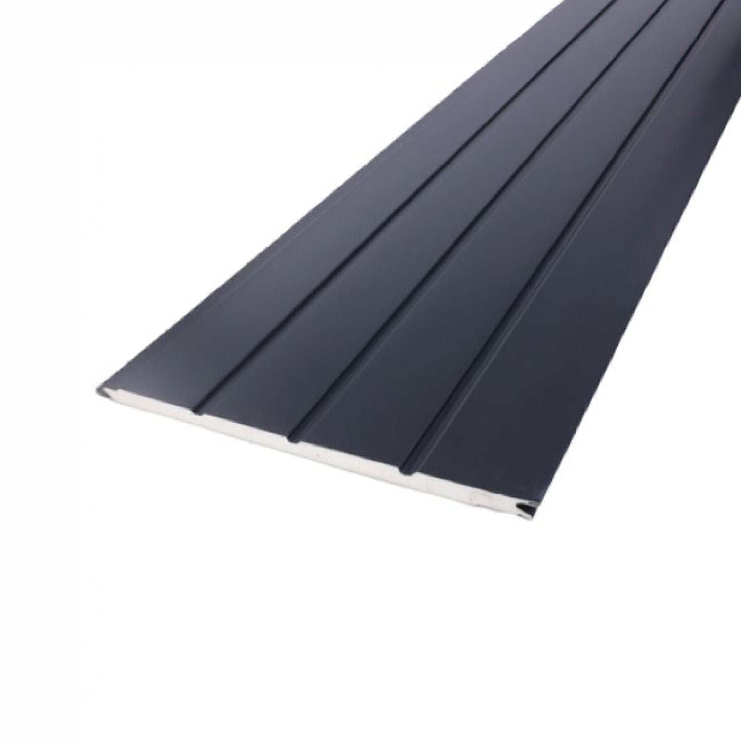 Revestimiento de Exterior Metal Siding • 290x38.3x1.6cm • Lineas gruesas • Negro • Pack 8 unidades
