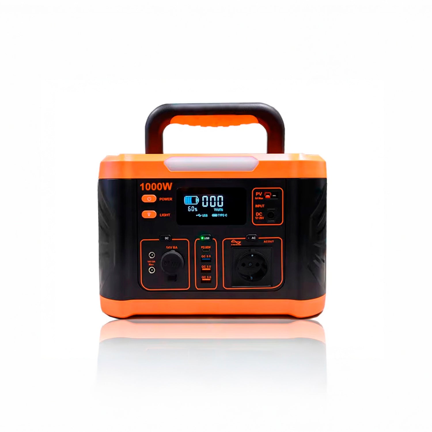 Estación de Energía Solar Portátil Outdoor • 1000W • Recargable