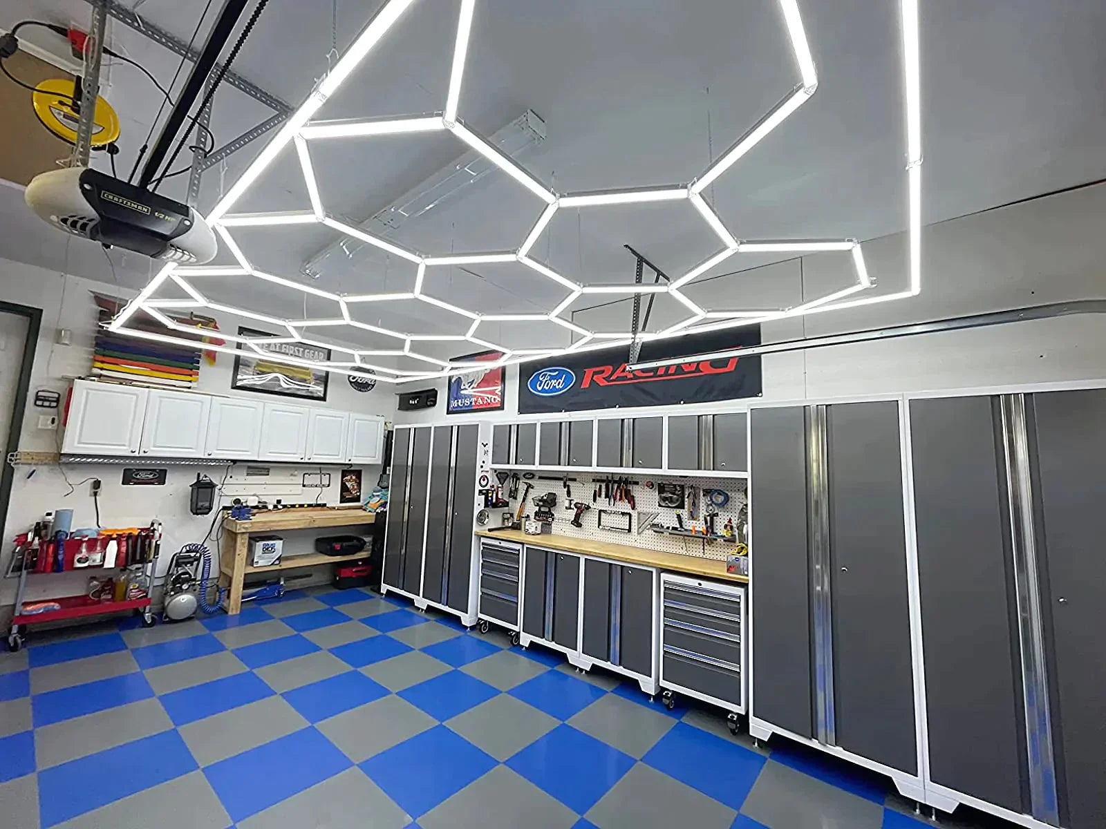 Luz Led Spectra • Kit 5 Hexágonos Grandes • Arista Hexágono 117 cm • 48 Watts c/u