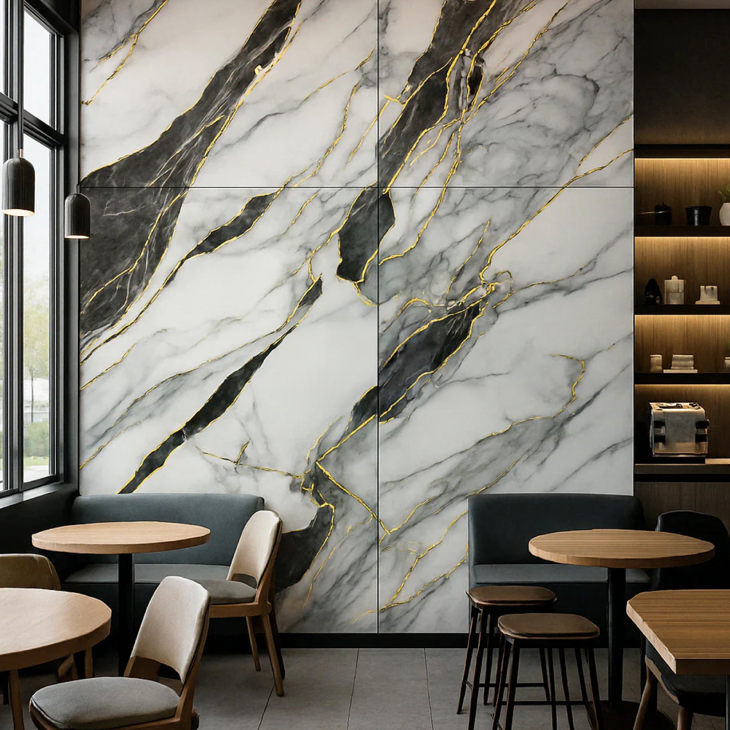 Revestimiento interior • Panel Mármol PVC • 244x122x0.3cm • Blanco Imperial