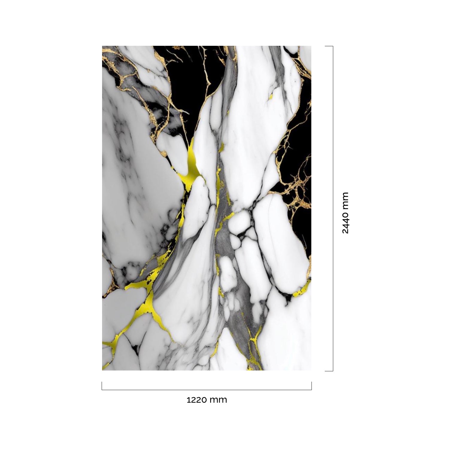 Revestimiento interior • Panel Mármol PVC • 244x122x0.3cm • Negro Ónix