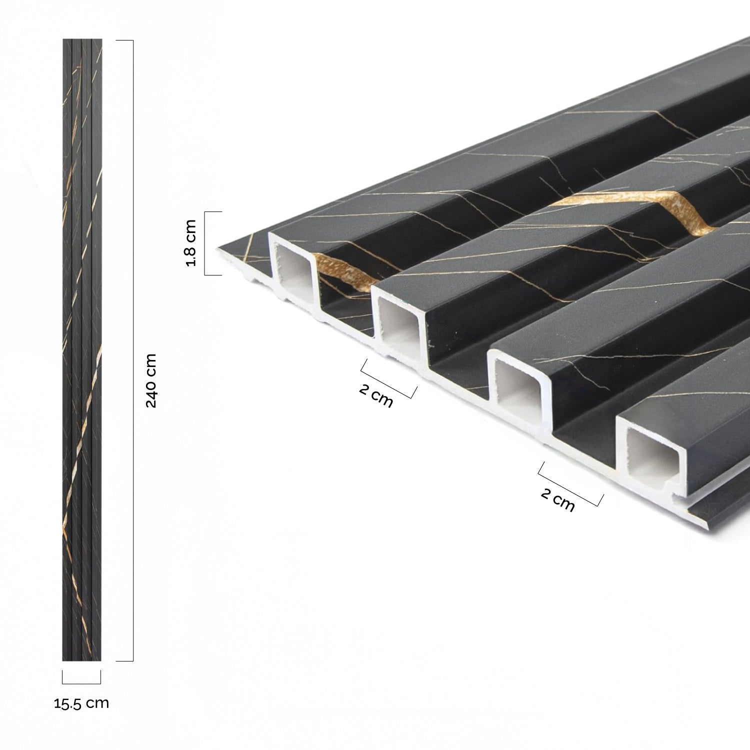 Revestimiento interior • WPC Wall Panel • Negro • 15.5x240x1.8cm