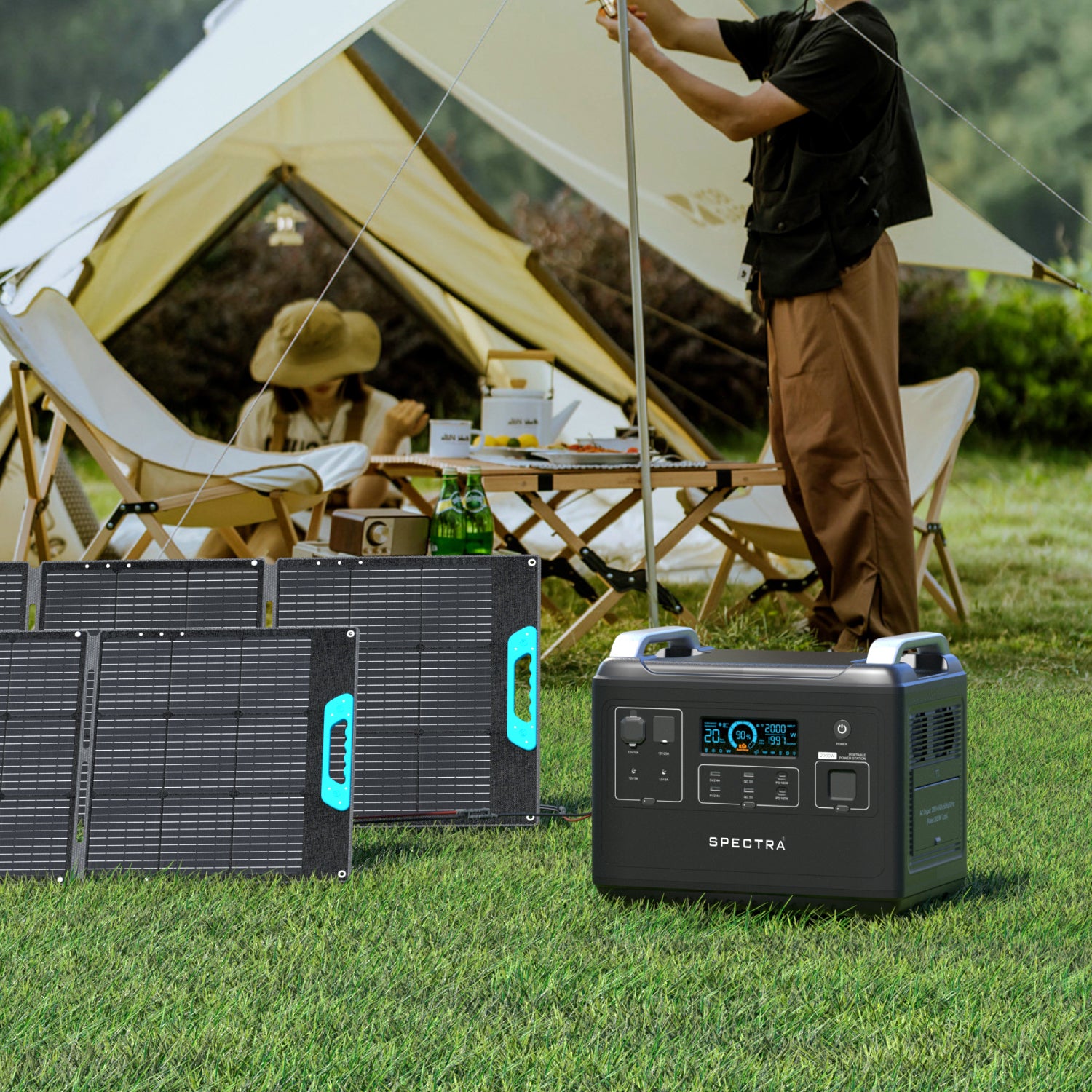 Estación de Energía Solar Spectra • Portátil Outdoor • 2048Wh/2000W • Recargable