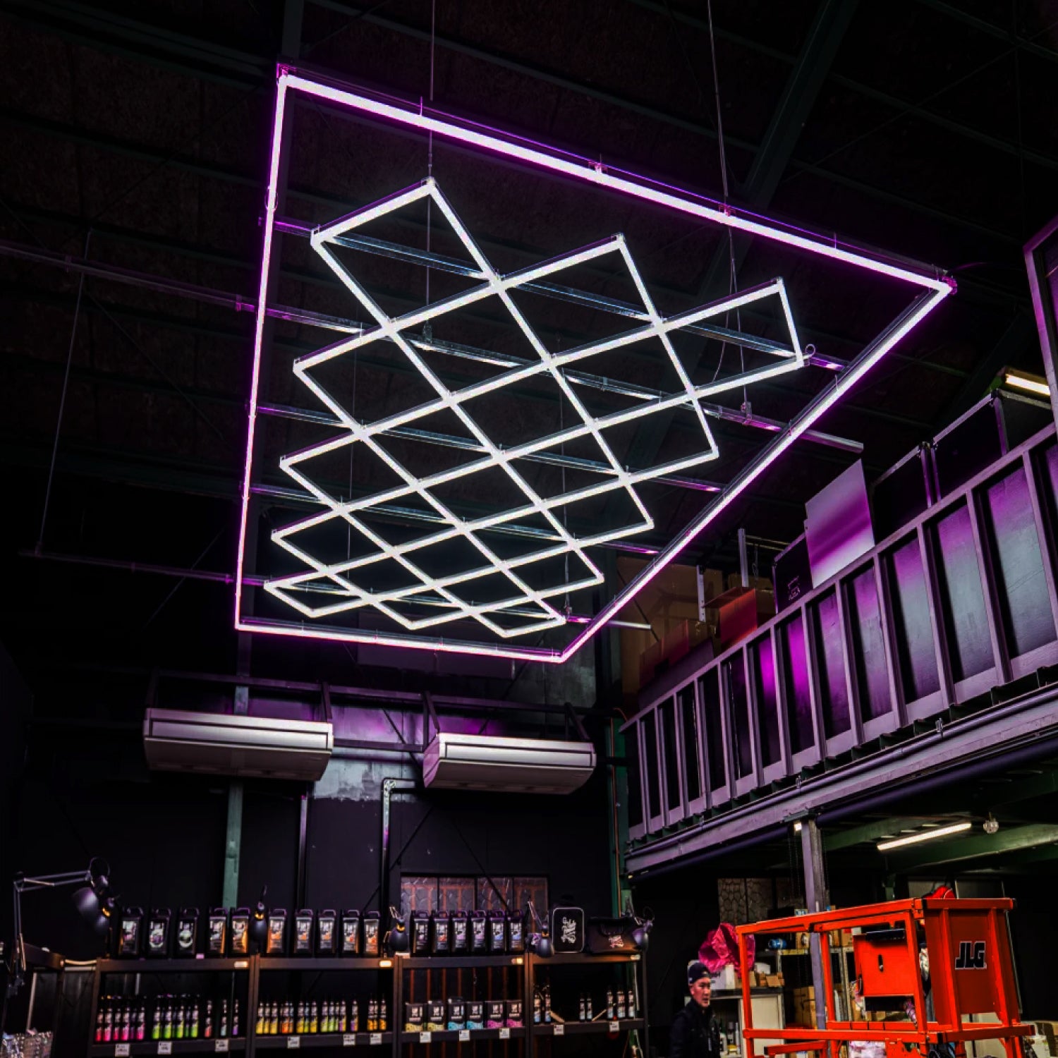 Luz Led Spectra • Rack Diammond Rectángulo Rosa • 2.43x4.84m