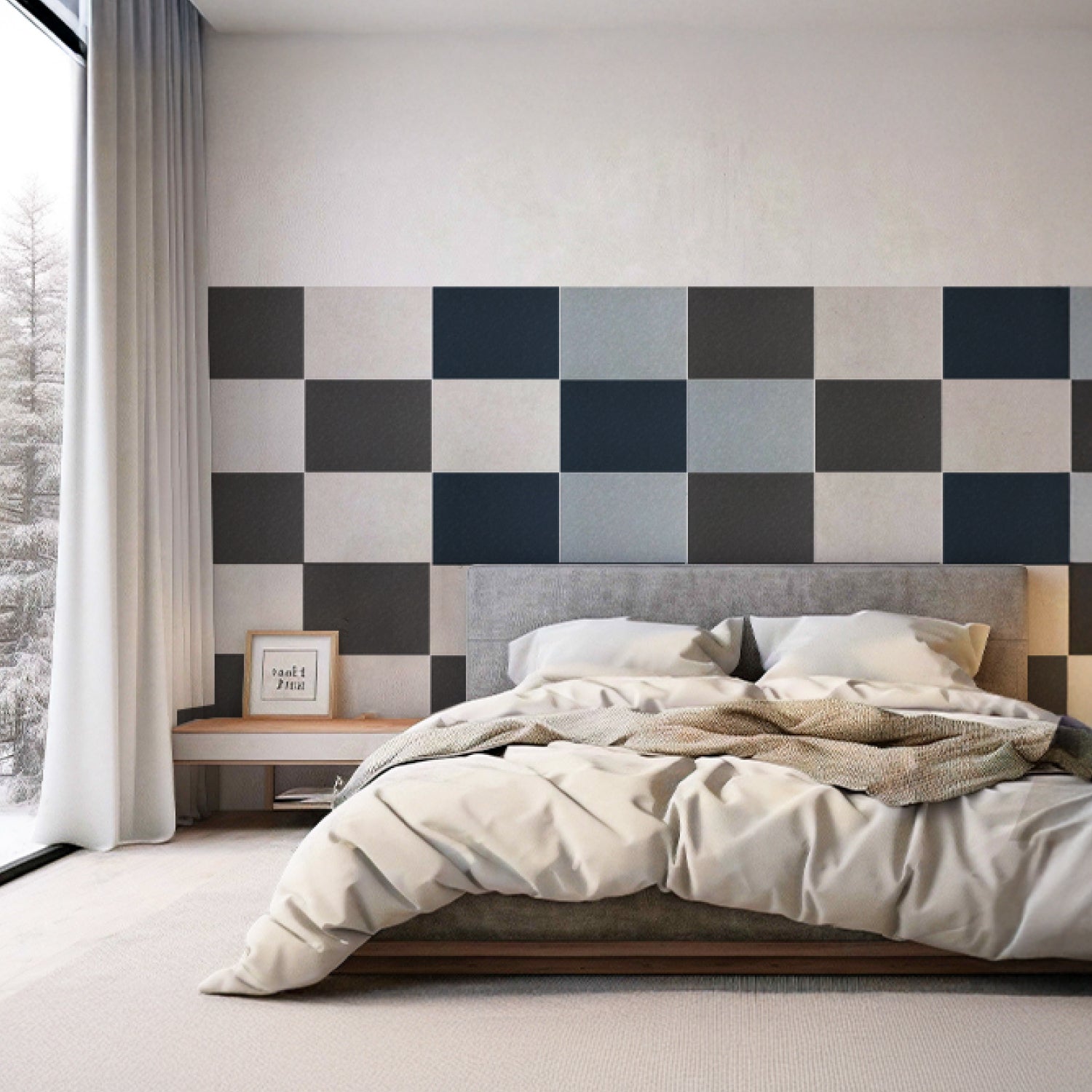 Panel Acústico Rectangular Liso • 40x30x1cm • PET • AutoAdhesivo • Pack x12 • 1 m2