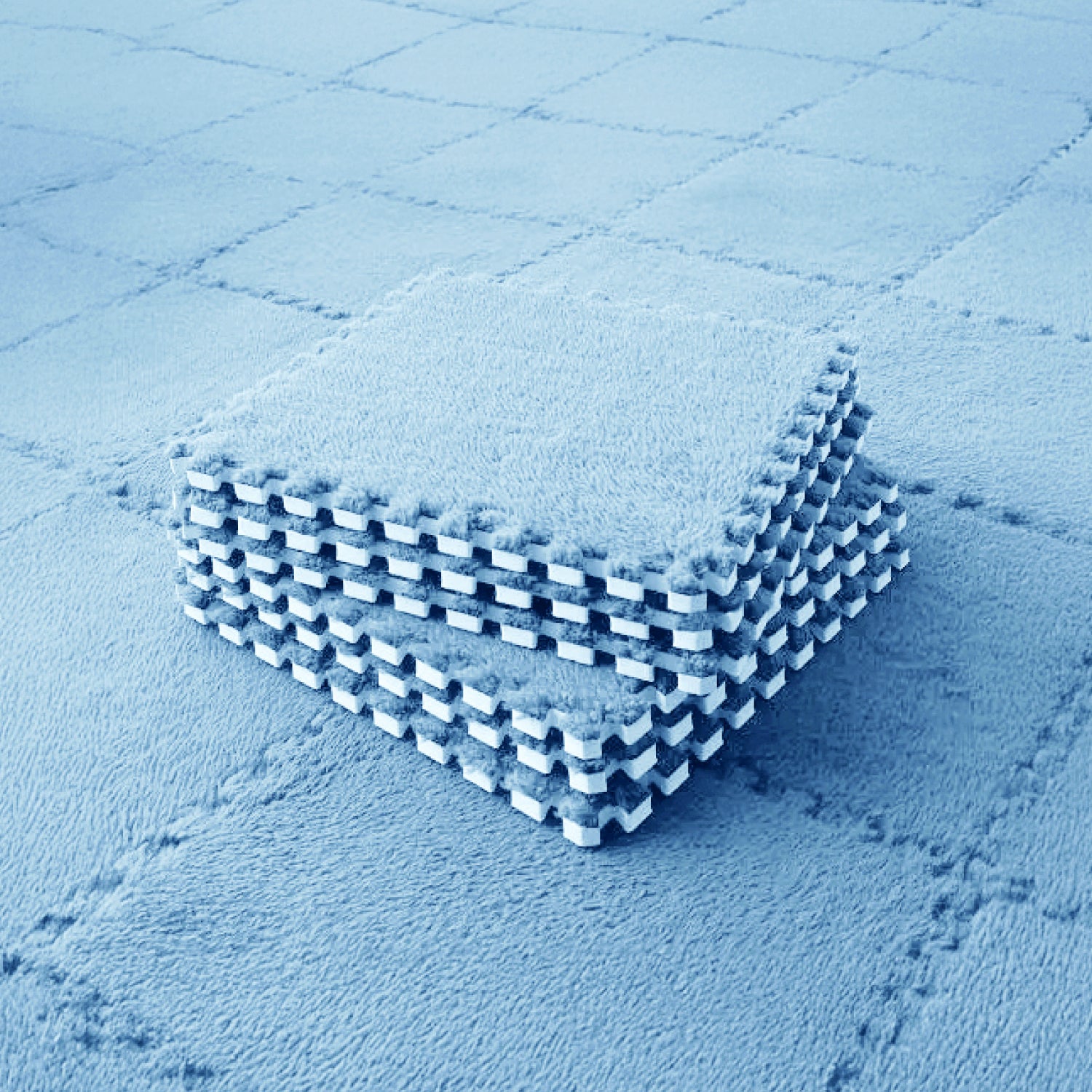 Piso Tatami Acolchado para Niños • Alfombra Goma Eva • Antideslizante • Modular • 30x30x1cm • Celeste