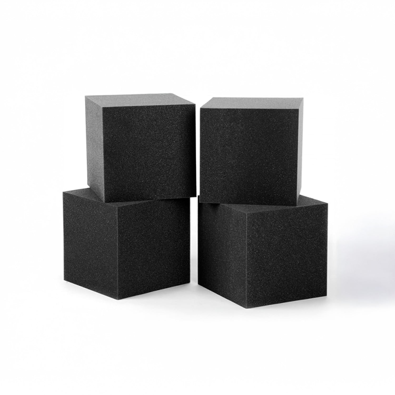 Panel Acústico Cubo Trampa de Bajos • AutoAdhesivo • Negro • 25x25x25cm