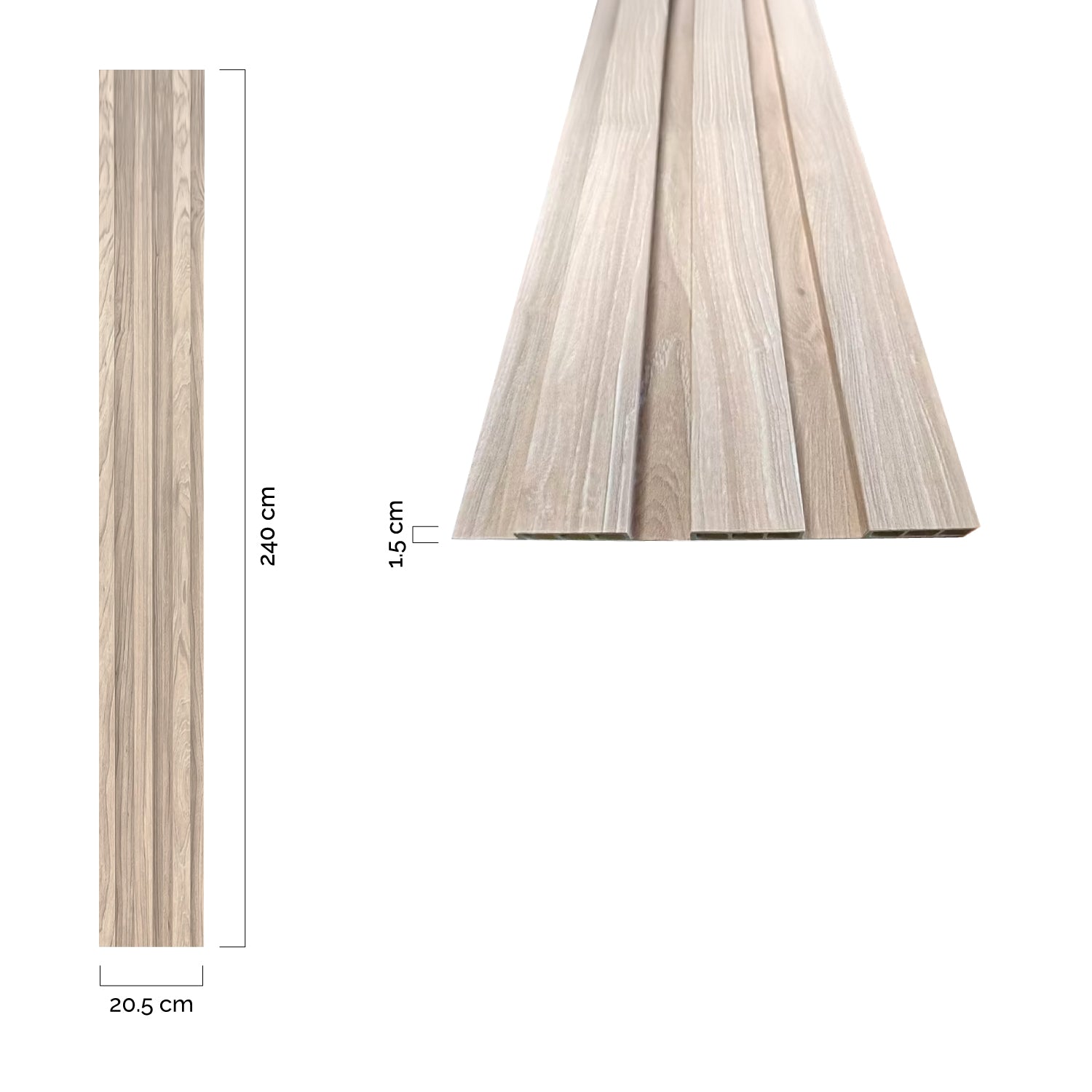 Revestimiento interior • WPC Wall Panel • Beige Vintage • 20.5x240x1.5cm