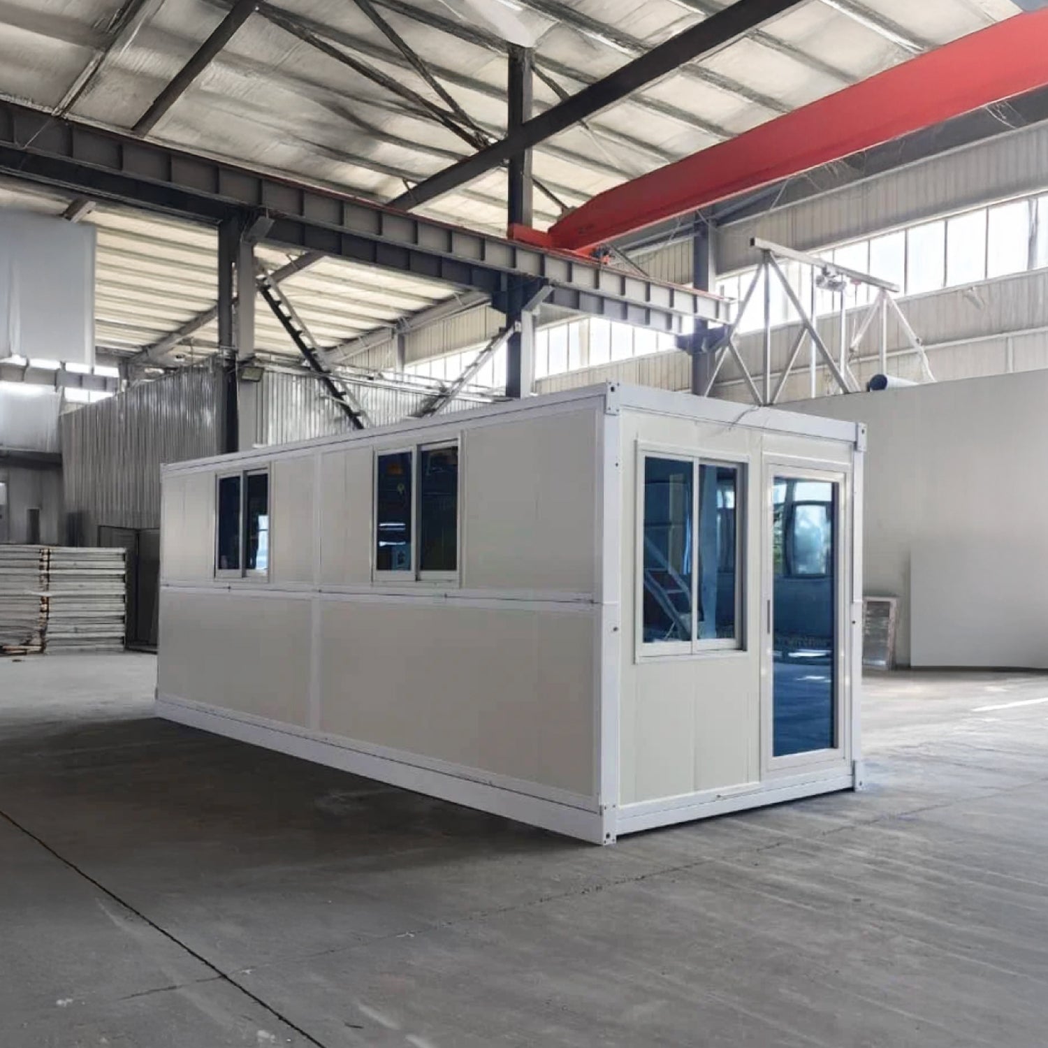 Módulo Plegable • Blanco Vidrio • 1 Pieza • 5,8x2,5x2,45 mt