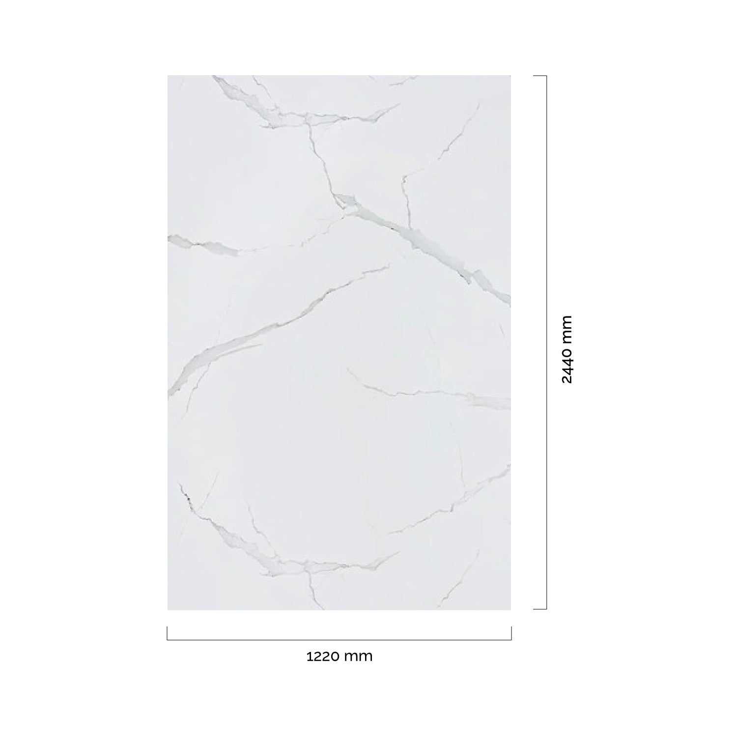 Revestimiento interior • Panel Mármol PVC • 244x122x0.3cm • Blanco Ártico