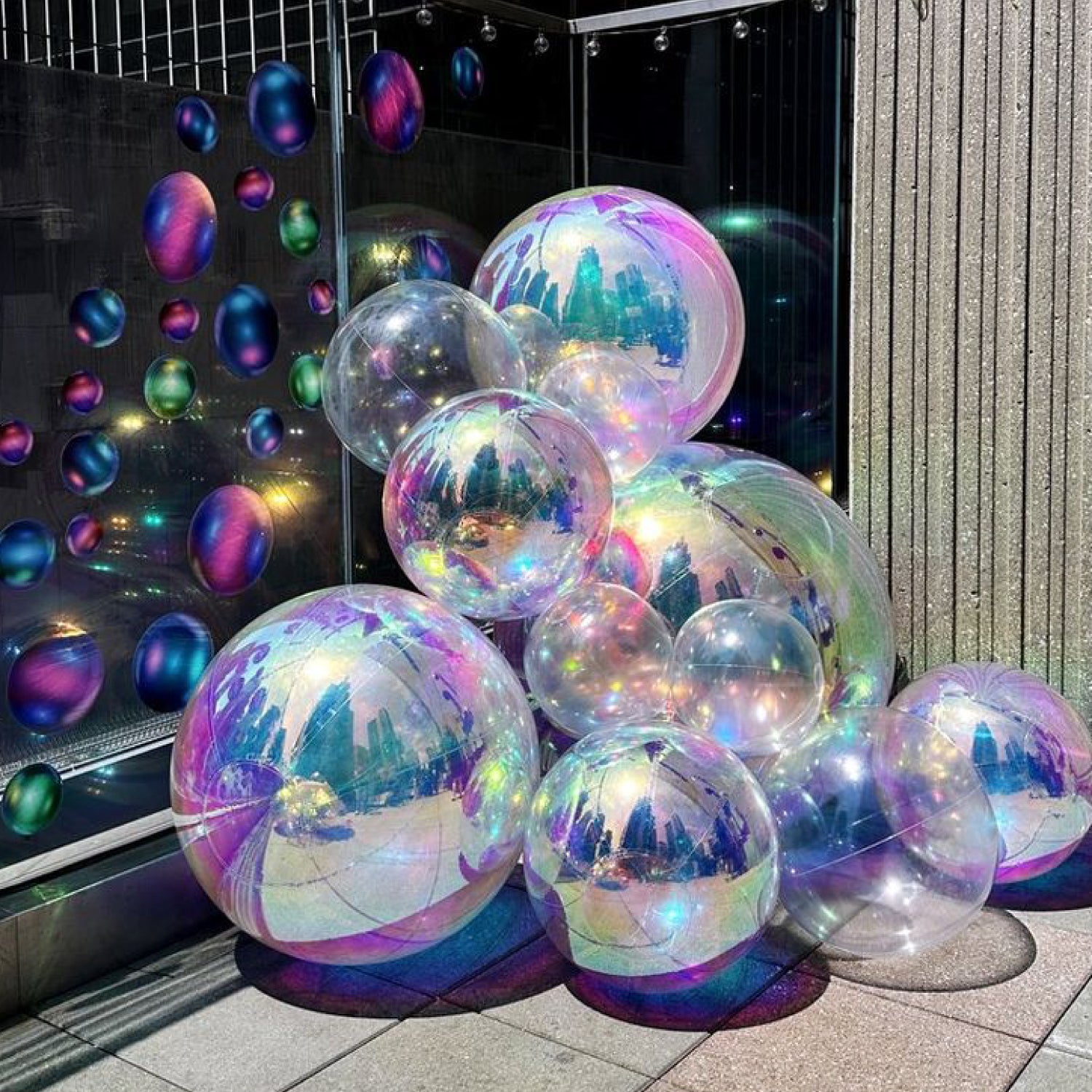 Globo Inflable PVC • Iridiscente • Efecto Espejo • Decoración • Arriendo