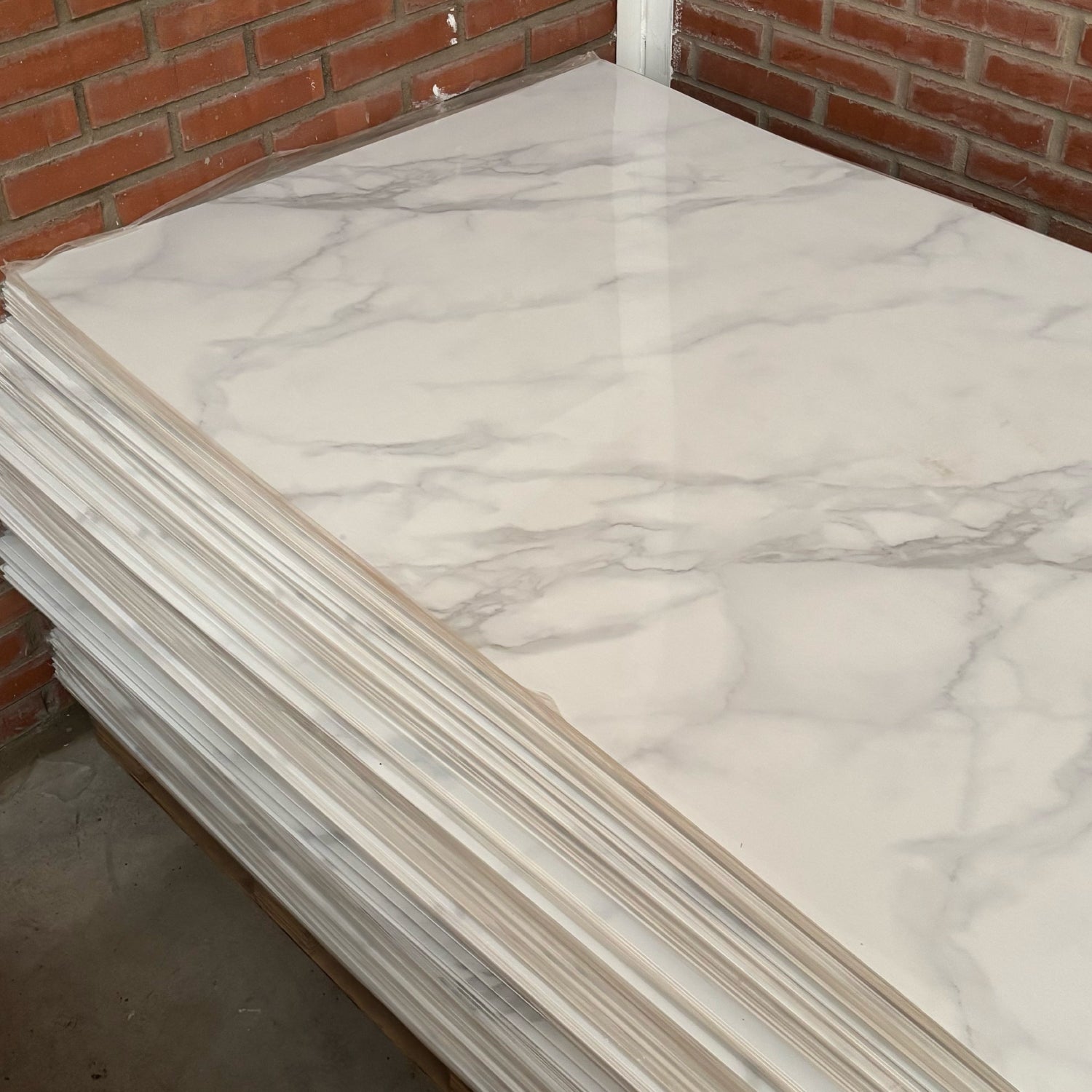 Revestimiento interior • Panel Mármol PVC • 244x122x0.3cm • Blanco Bruma