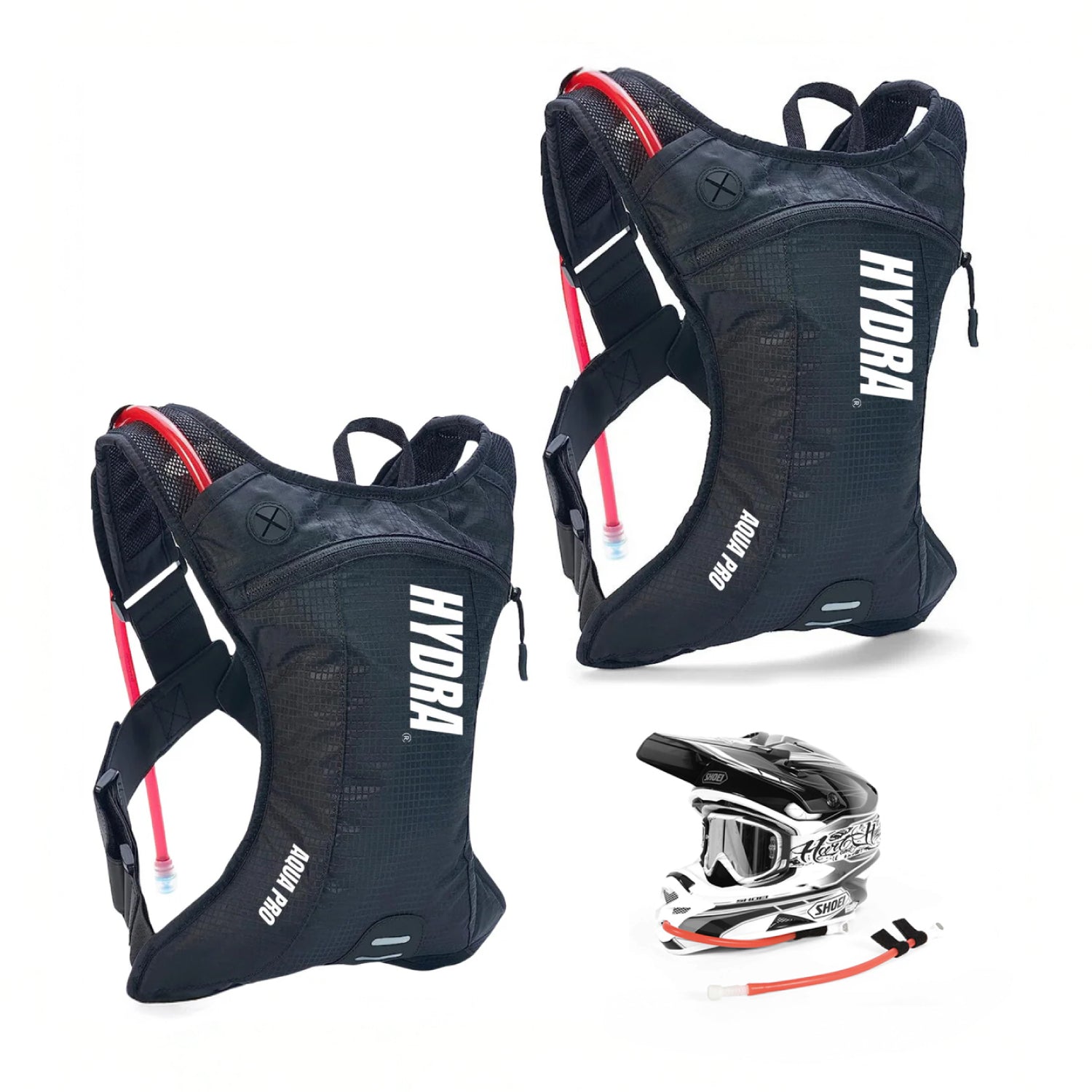 Mochila Hidratación • Hydra Pro • 2lt • Pack Doble • Nuevo Modelo 2025 Incluye Manguera Extension para Casco