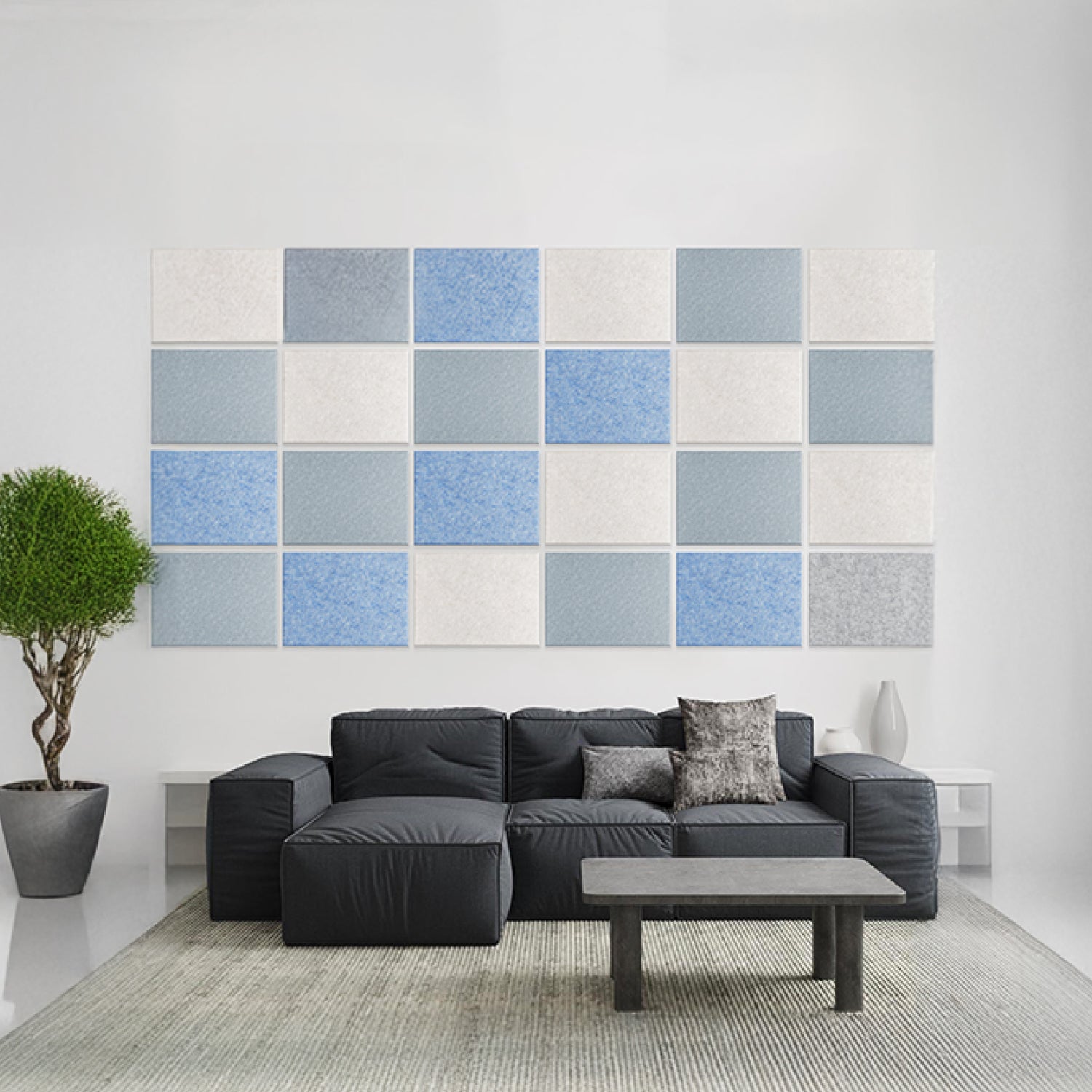 Panel Acústico Rectangular Liso • 40x30x1cm • PET • AutoAdhesivo • Pack x12 • 1 m2