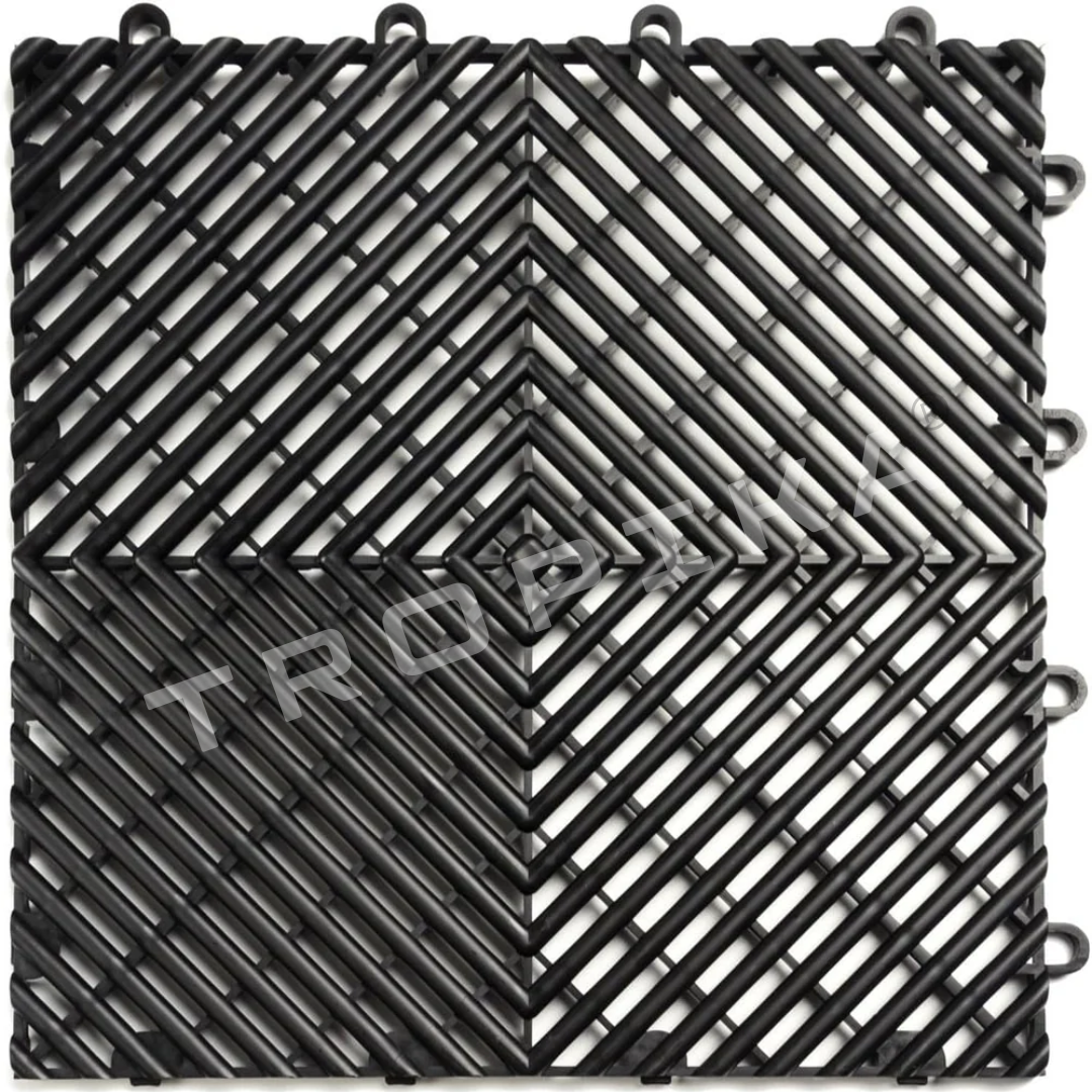 Piso de Garage Encastrable Modular • 40x40x1.8cm • Pack x40 • Negro | PREVENTA FINES MARZO 2025