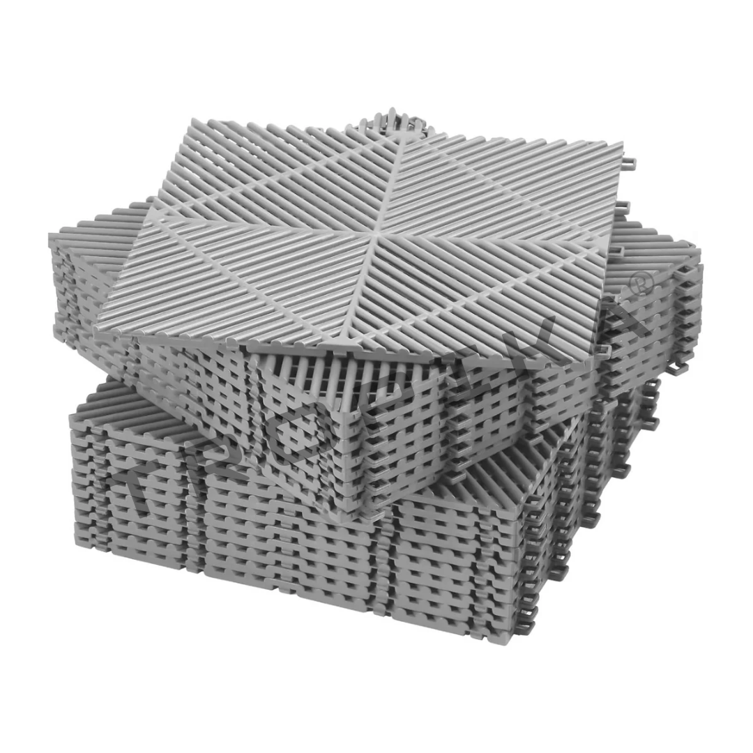 Piso de Garage Encastrable Modular • 40x40x1.8cm • Pack x12 • Gris