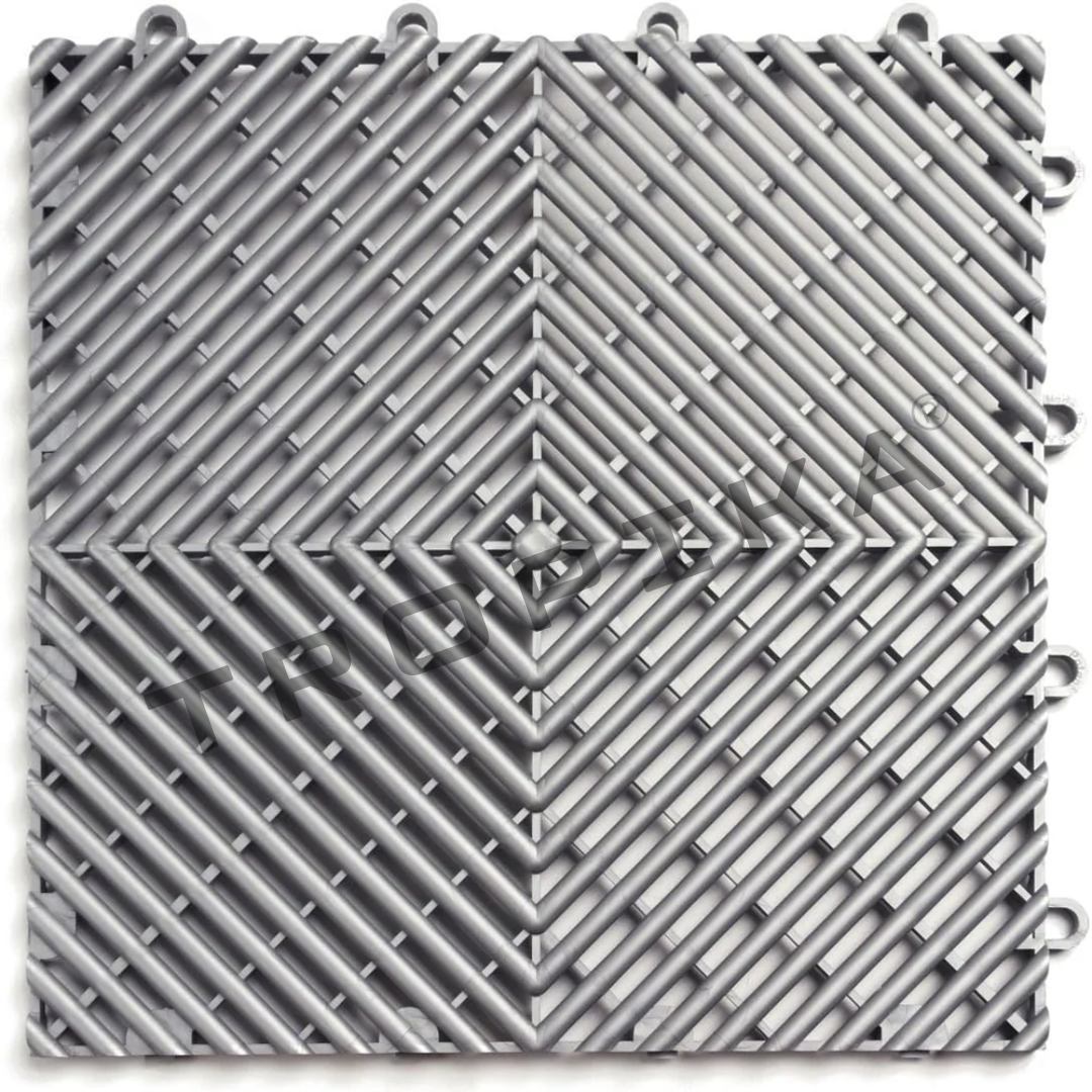 Piso de Garage Encastrable Modular • 40x40x1.8cm • Pack x12 • Gris
