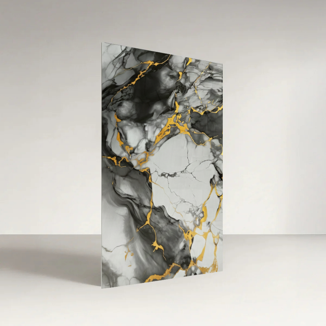 Revestimiento interior • Panel Mármol PVC • 244x122x0.3cm • Negro Ónix