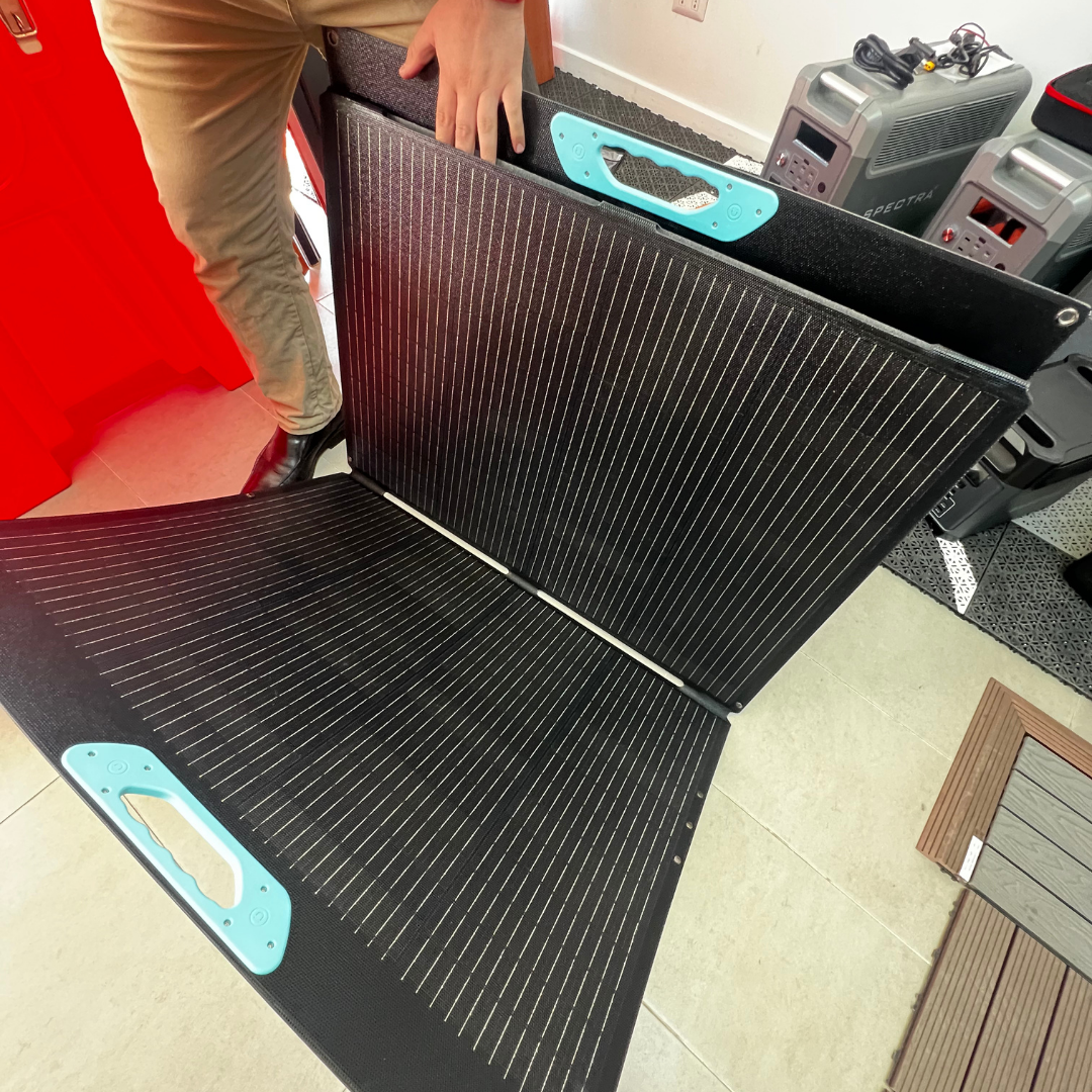 Panel Solar Portátil • 400W • Plegable • Soportes ajustables