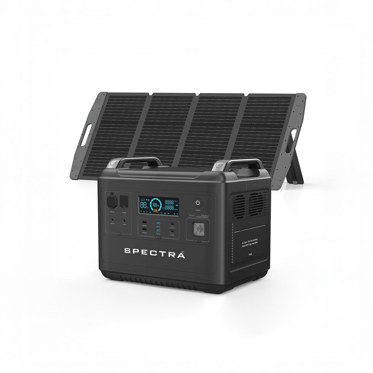 Estación de Energía Solar Spectra • Portátil Outdoor • 2048Wh/2000W • Recargable