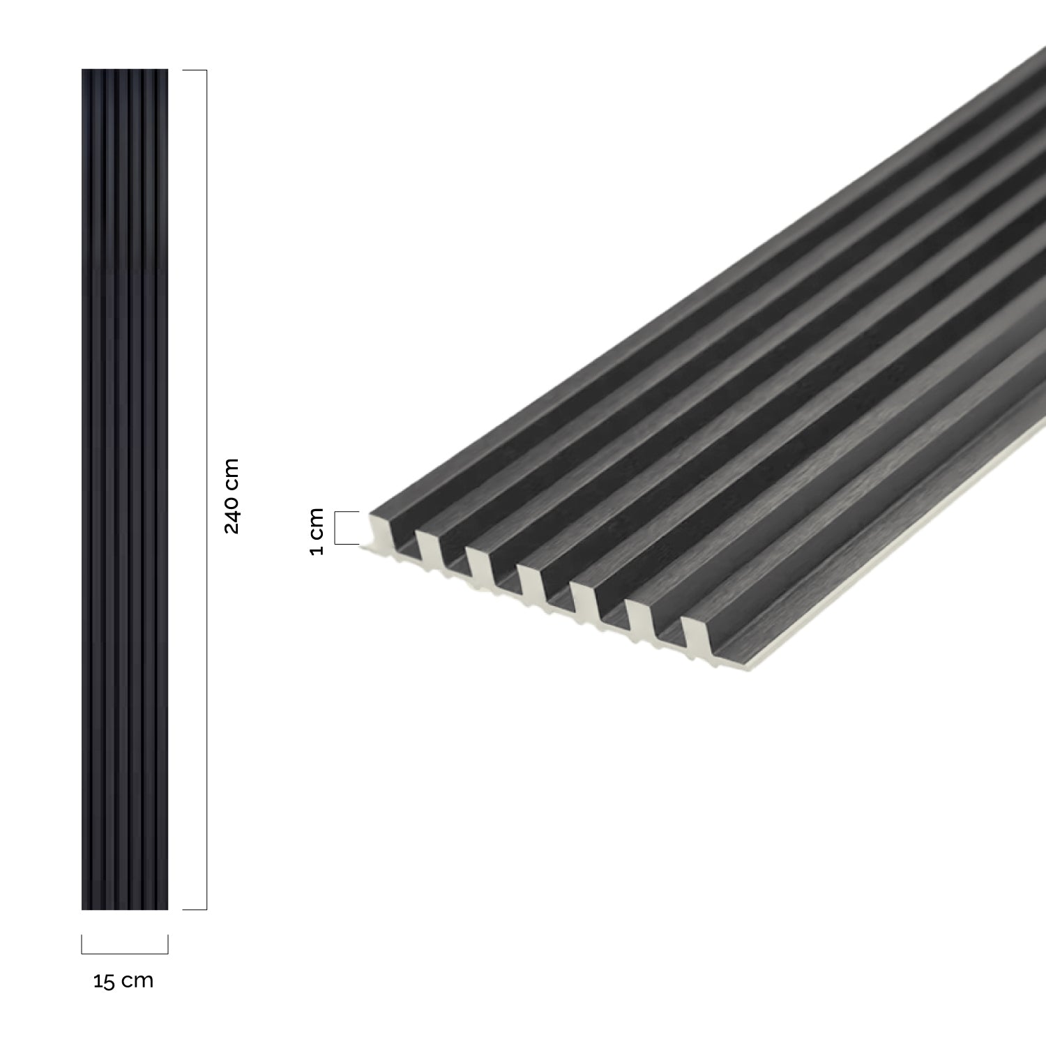 Revestimiento interior • WPC Wall Panel • Dark • 15x240x1cm