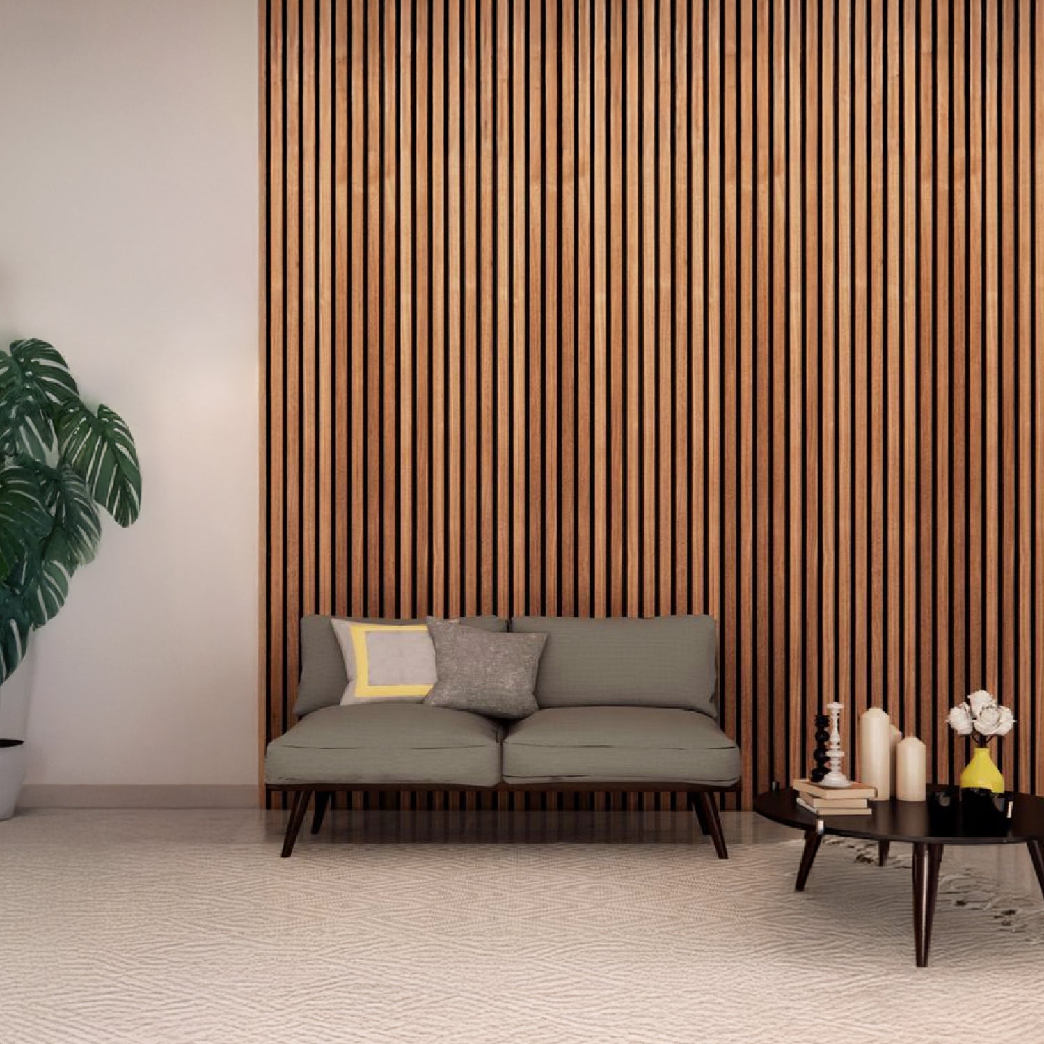 Revestimiento interior • WPC Wall Panel • Negro/Madera • 20.5x240x1.5cm