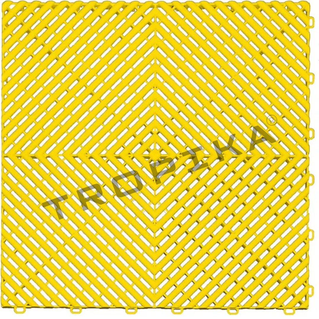 Piso de Garage Encastrable Modular • 40x40x1.8cm • Pack x12 • Amarillo