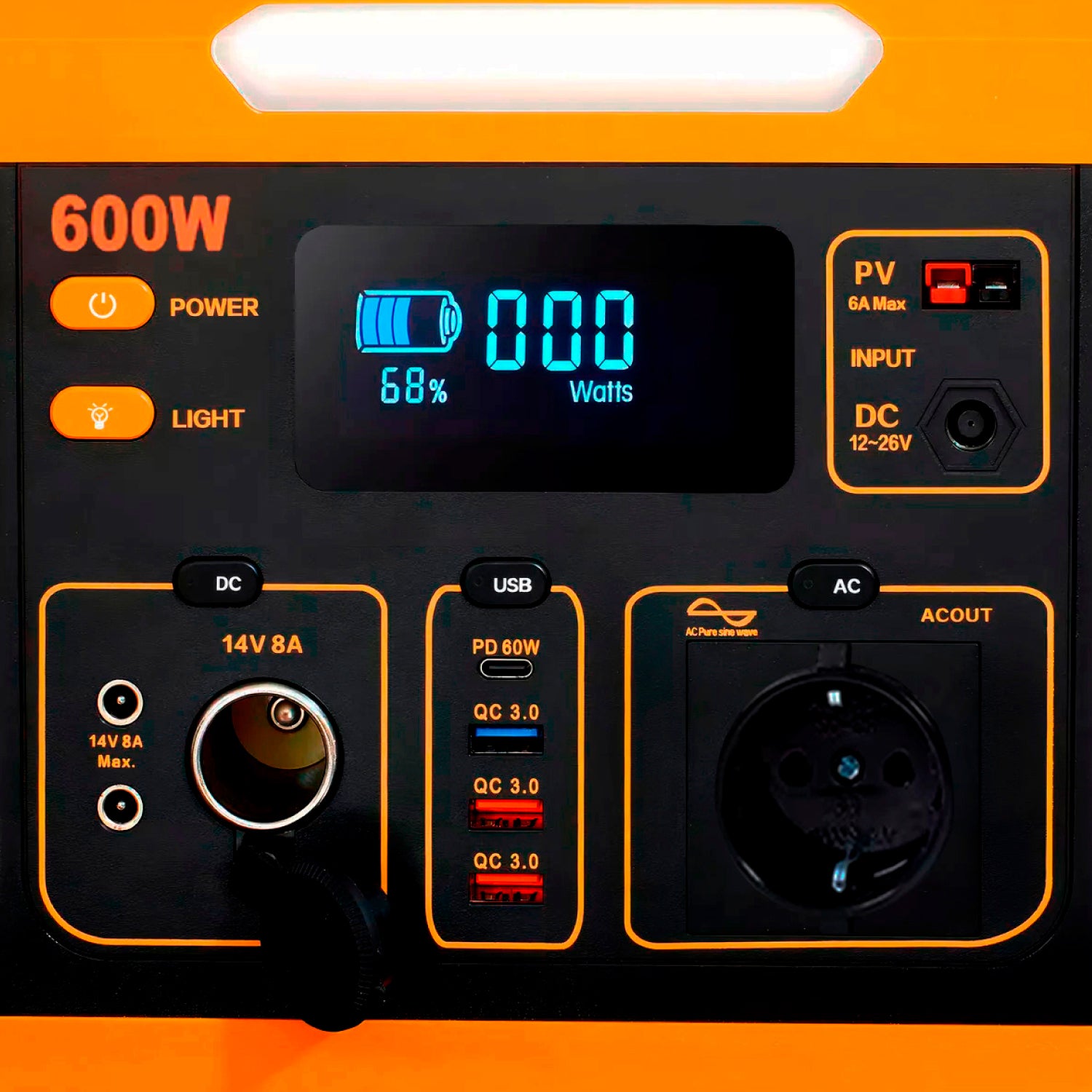 Estación de Energía Solar Portátil Outdoor • 600W • Recargable