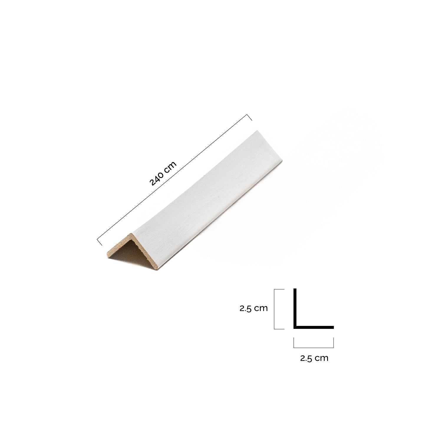 Perfil Esquina exterior • WPC Wall Panel • Crema • 2.5x2.5x240cm