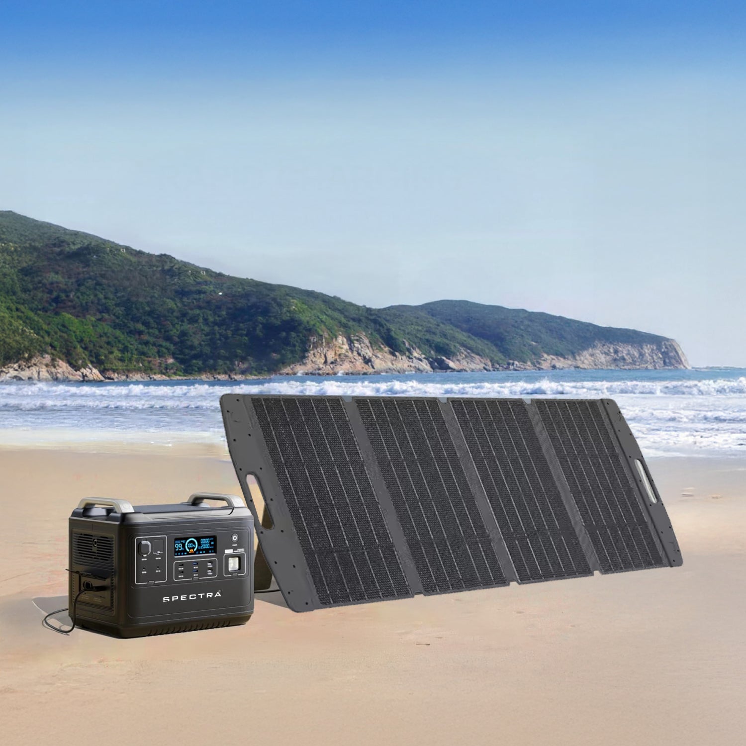 Panel Solar Portátil • 200W • Plegable • Soportes ajustables