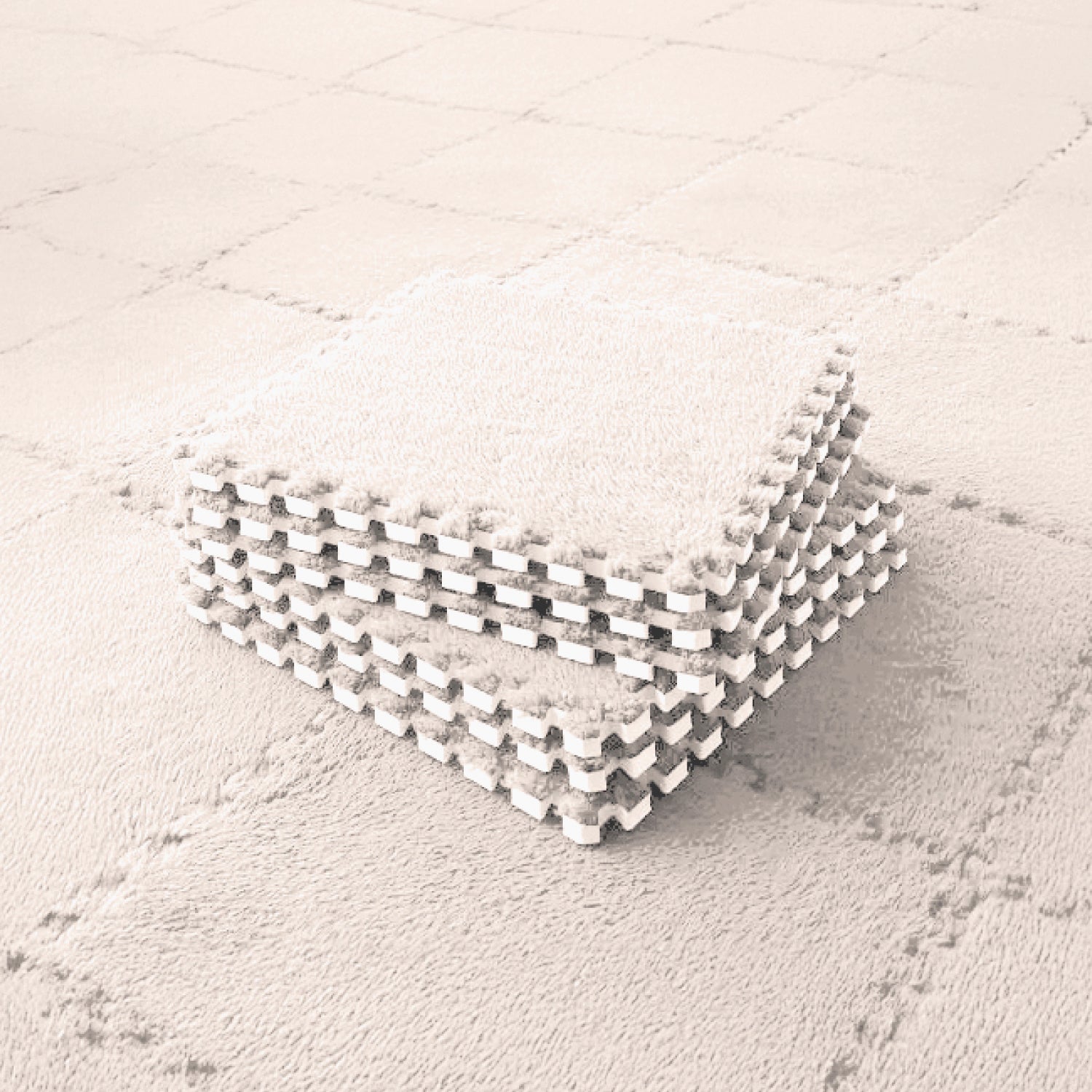 Piso Tatami Acolchado para Niños • Alfombra Goma Eva • Antideslizante • Modular • 30x30x1cm • Crema