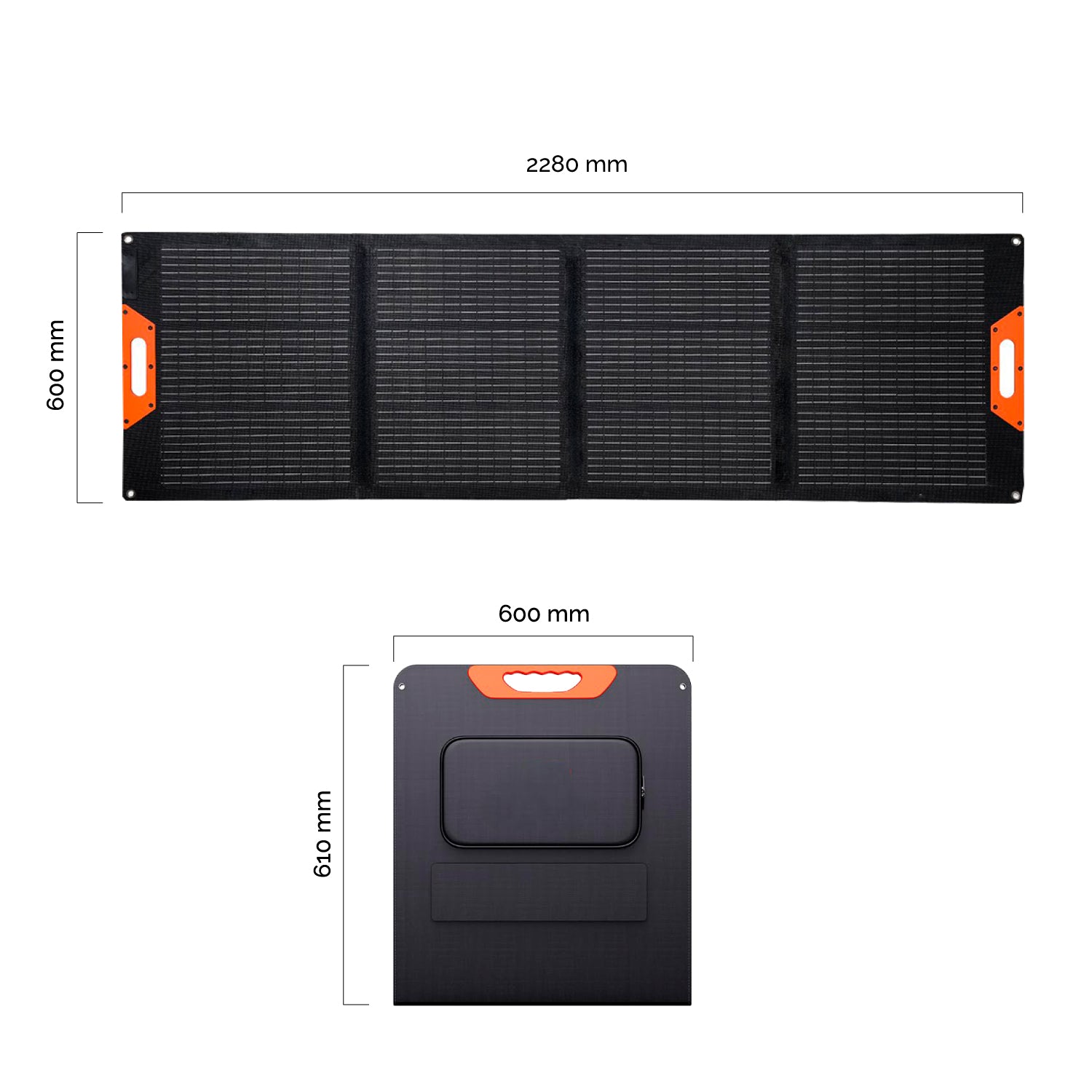 Panel Solar Portátil • 200W • Plegable • Soportes ajustables