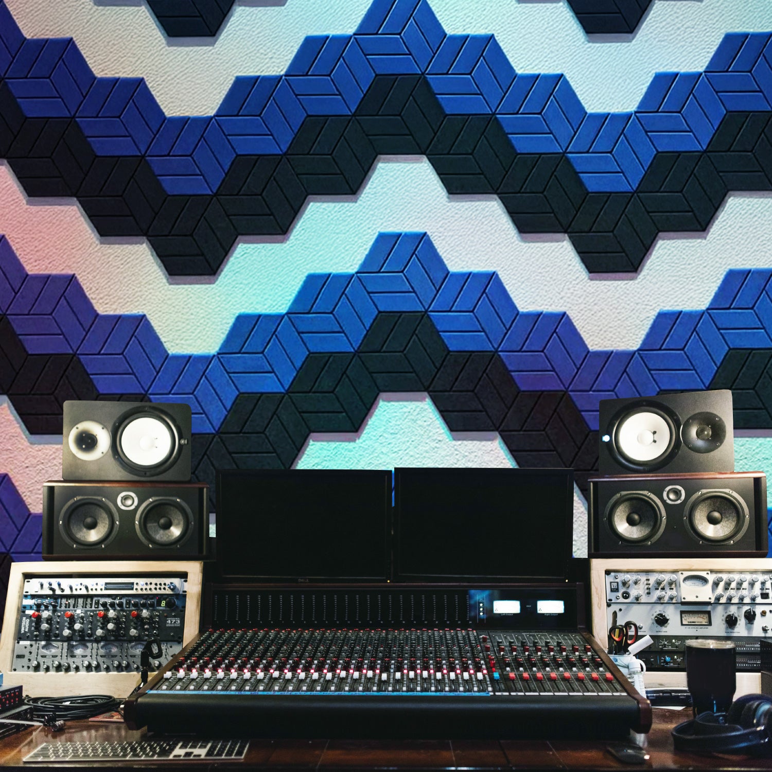 Panel Acústico Hexagonal • PET • AutoAdhesivo • 30x30x1 cm • Pack x12 Unidades 1 m2