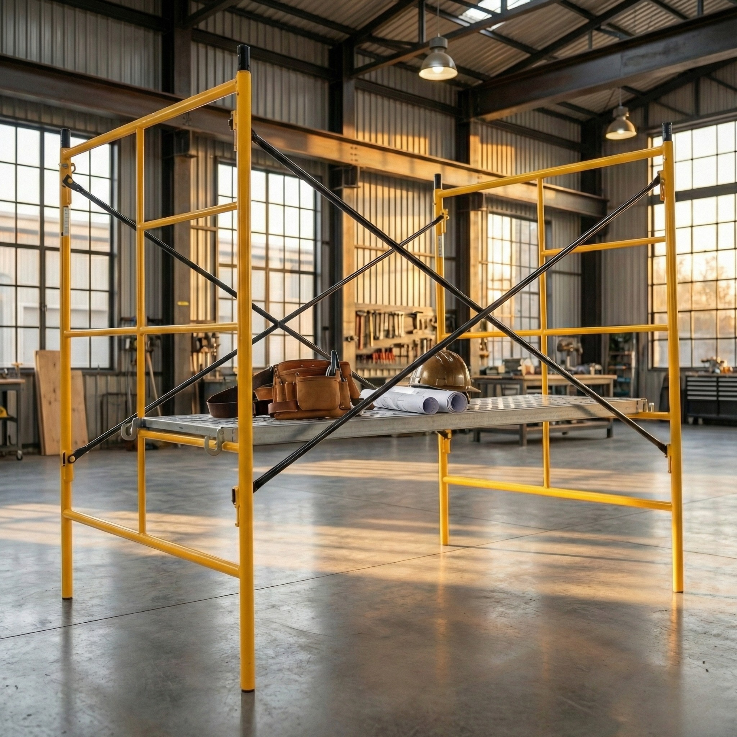 Andamio Estándar • 2 Marcos + 4 Diagonales + 1 Tablón 410 mm • Galvanizado