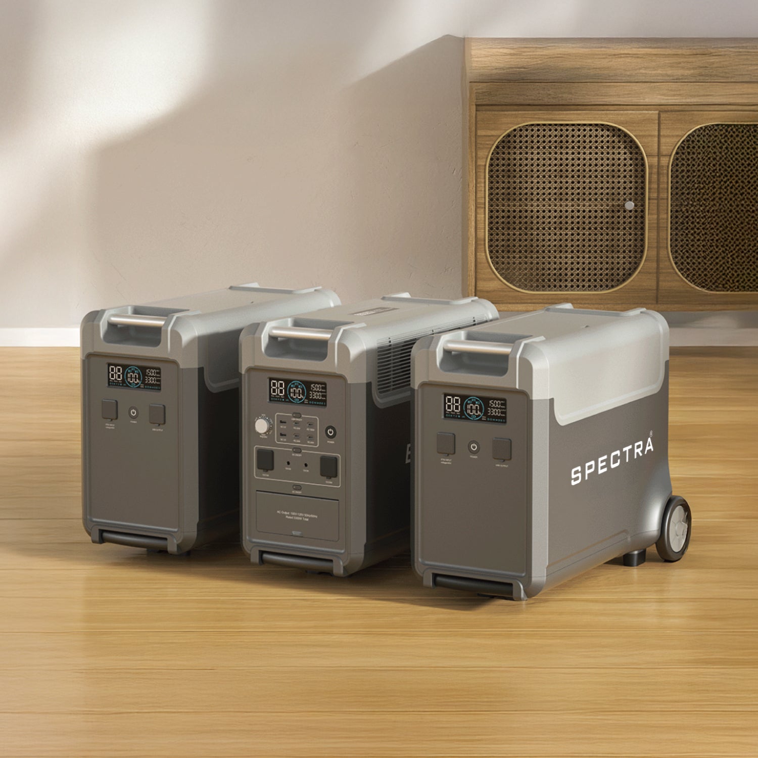 Estación de Energía Solar Spectra • Pack x 3 • Portátil Outdoor • 11.520Wh/10.800W • Recargable