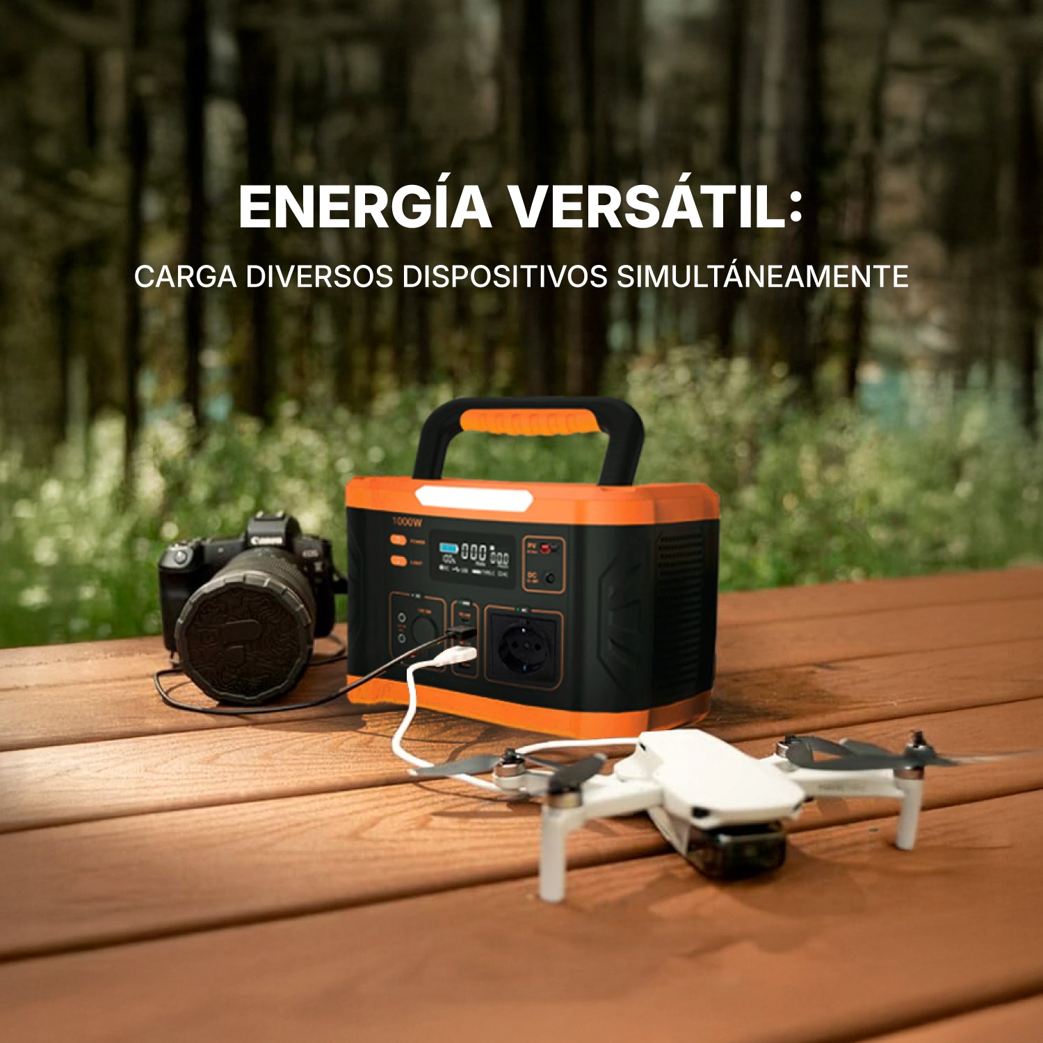 Estación de Energía Solar Portátil Outdoor • 600W • Recargable