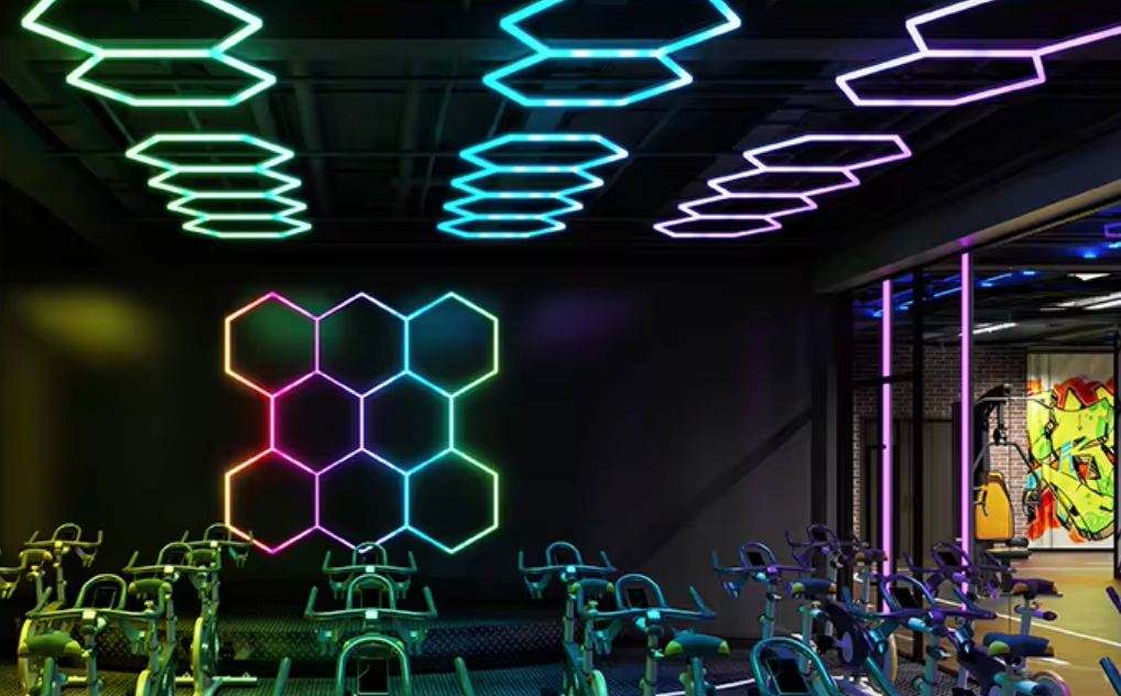 Luz Led Spectra RGB • Rack Hexagonal • 4.78x2.41 mts • 14 Hexágonos