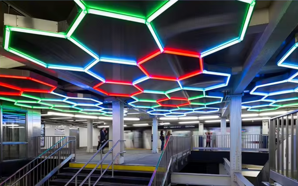 Luz Led Spectra RGB • Rack Hexagonal • 4.78x2.41 mts • 14 Hexágonos