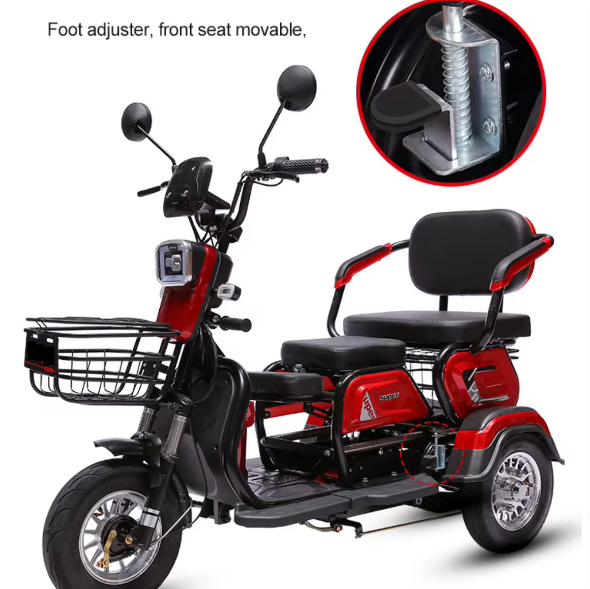 Triciclo eléctrico scooter 600W con batería de litio – vista 8