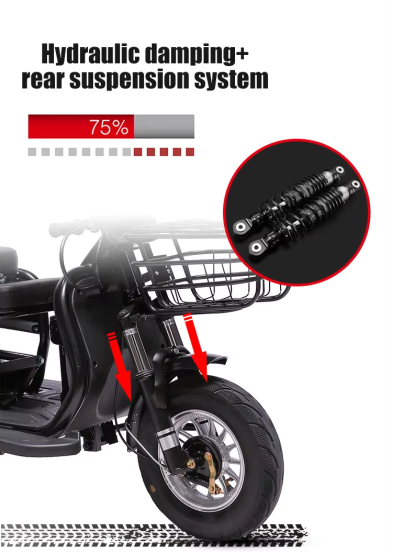 Triciclo eléctrico scooter 600W con batería de litio – vista 12