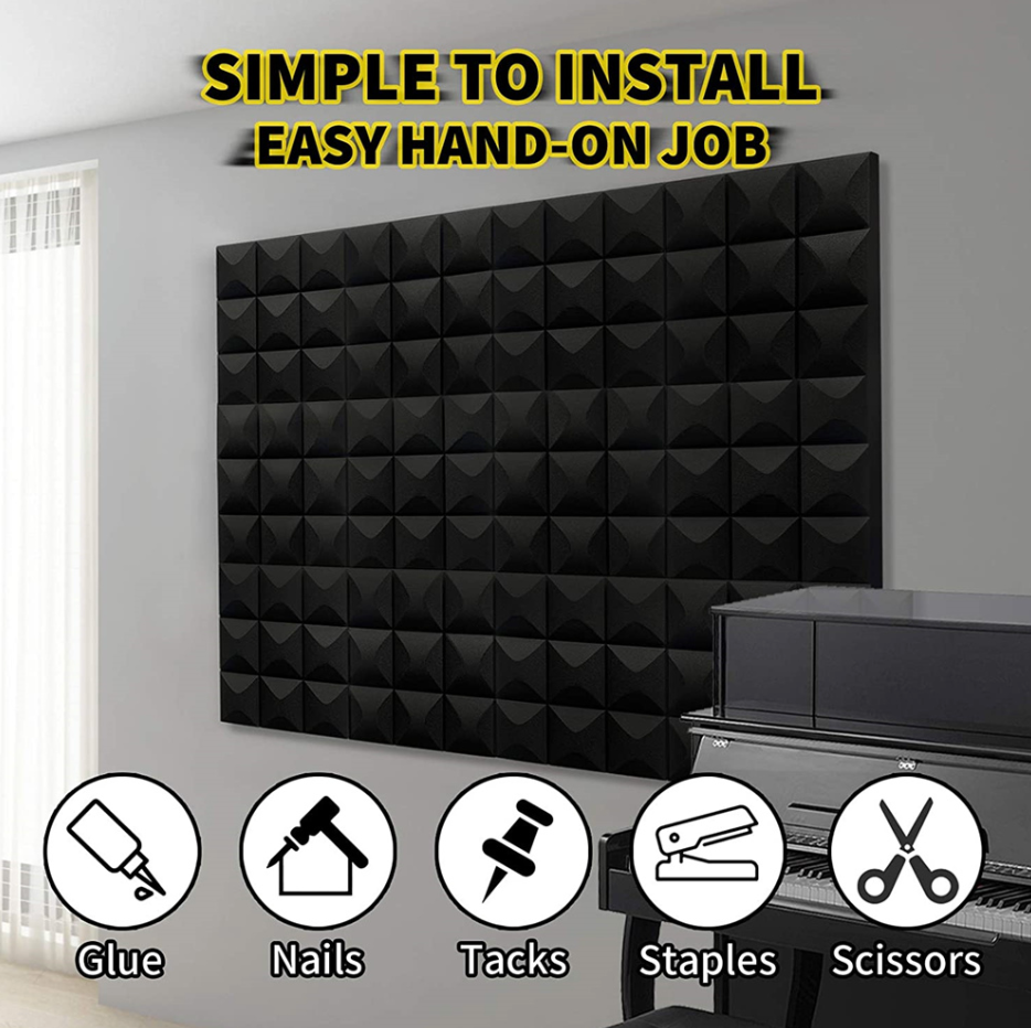 Panel Acústico Rombo • AutoAdhesivo • Pack X12 • 1 m2 • Gris